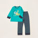 Juniors Graphic Print T-shirt with Pyjama Set-Pyjama Sets-thumbnail-0