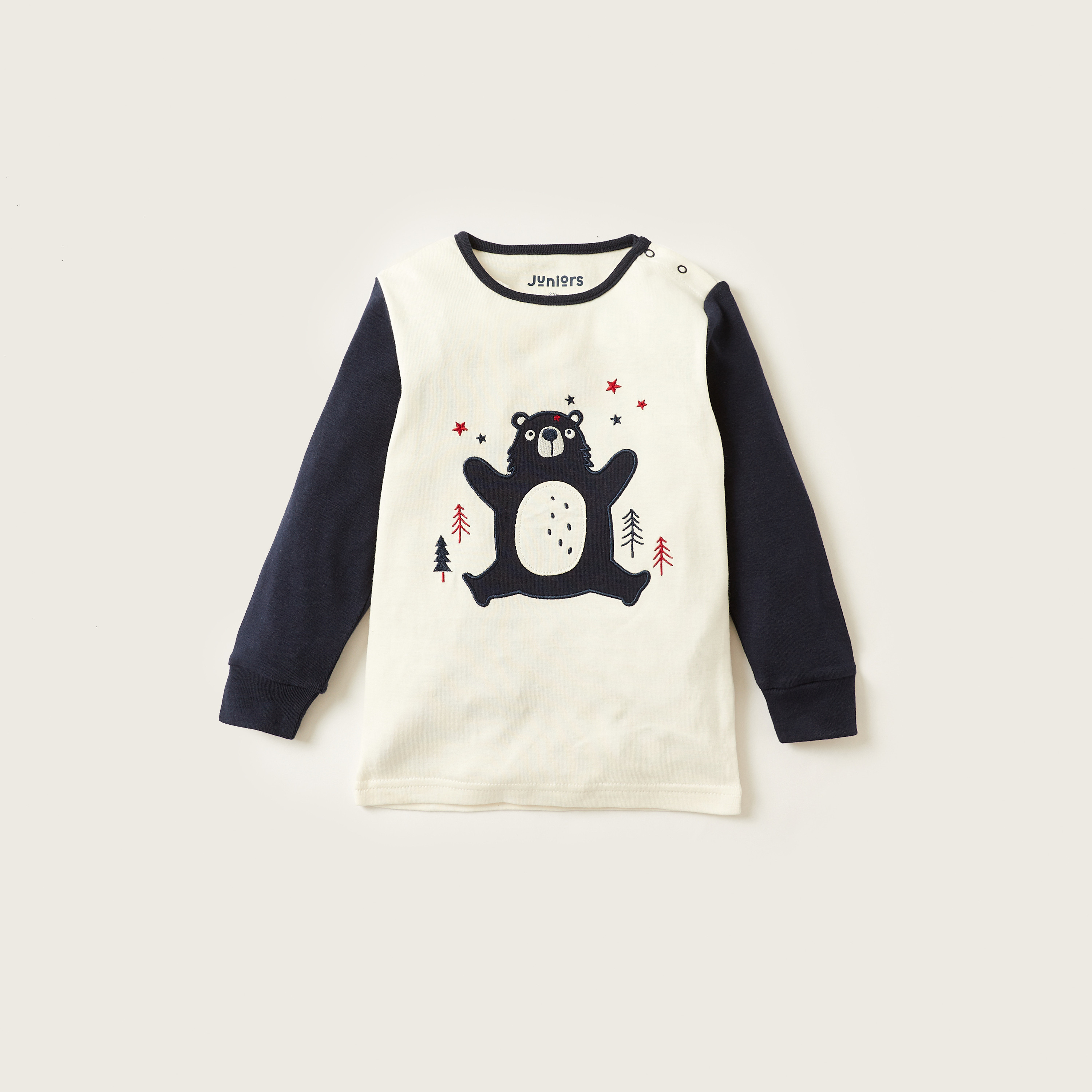 Juniors Graphic Print T-shirt and All-Over Printed Pyjamas Set-baby-boys-clothing-nightwear-pyjamasets-image-2