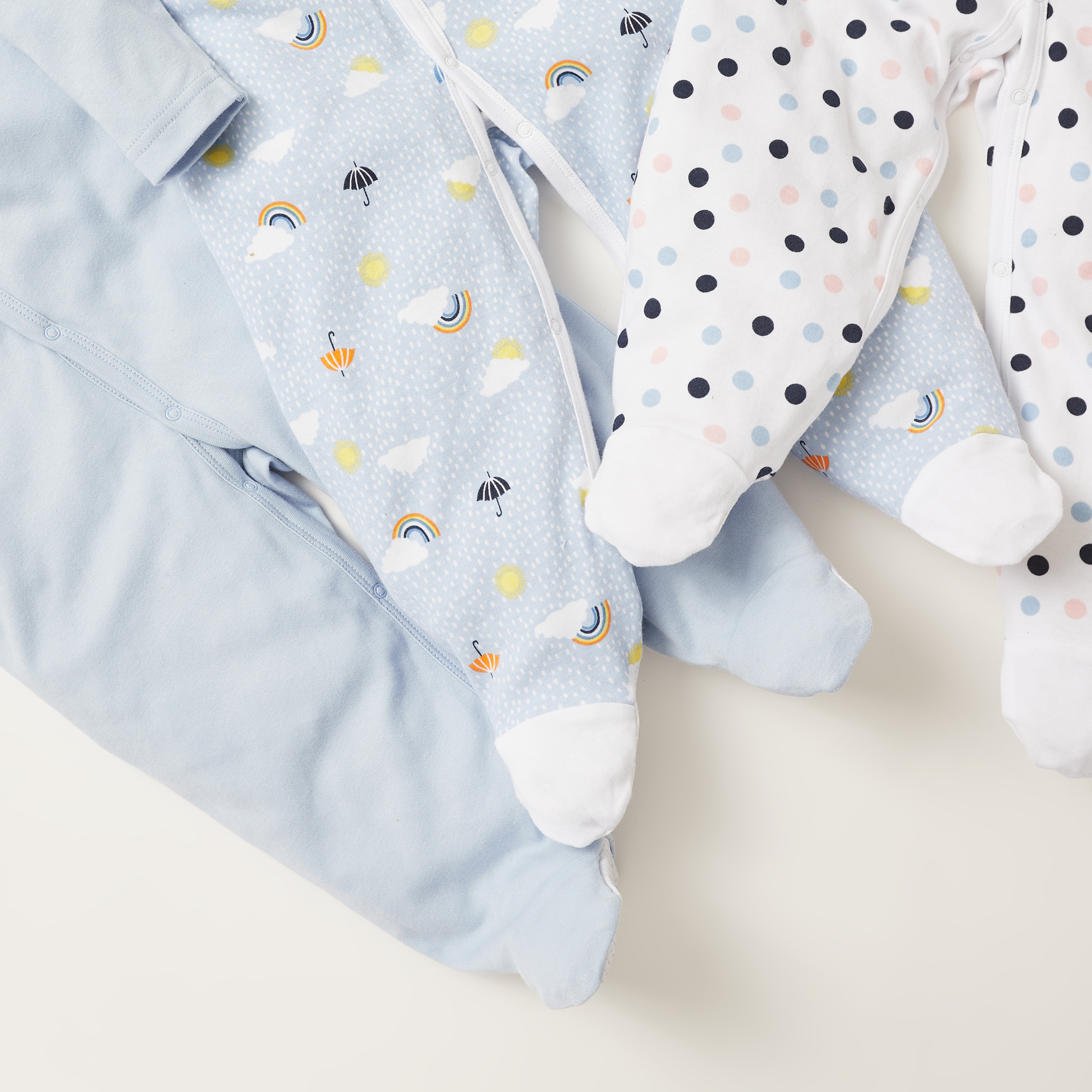 Juniors Printed Sleepsuit with Long Sleeves - Set of 3-baby-girls-clothing-nightwear-sleepsuits-image-6