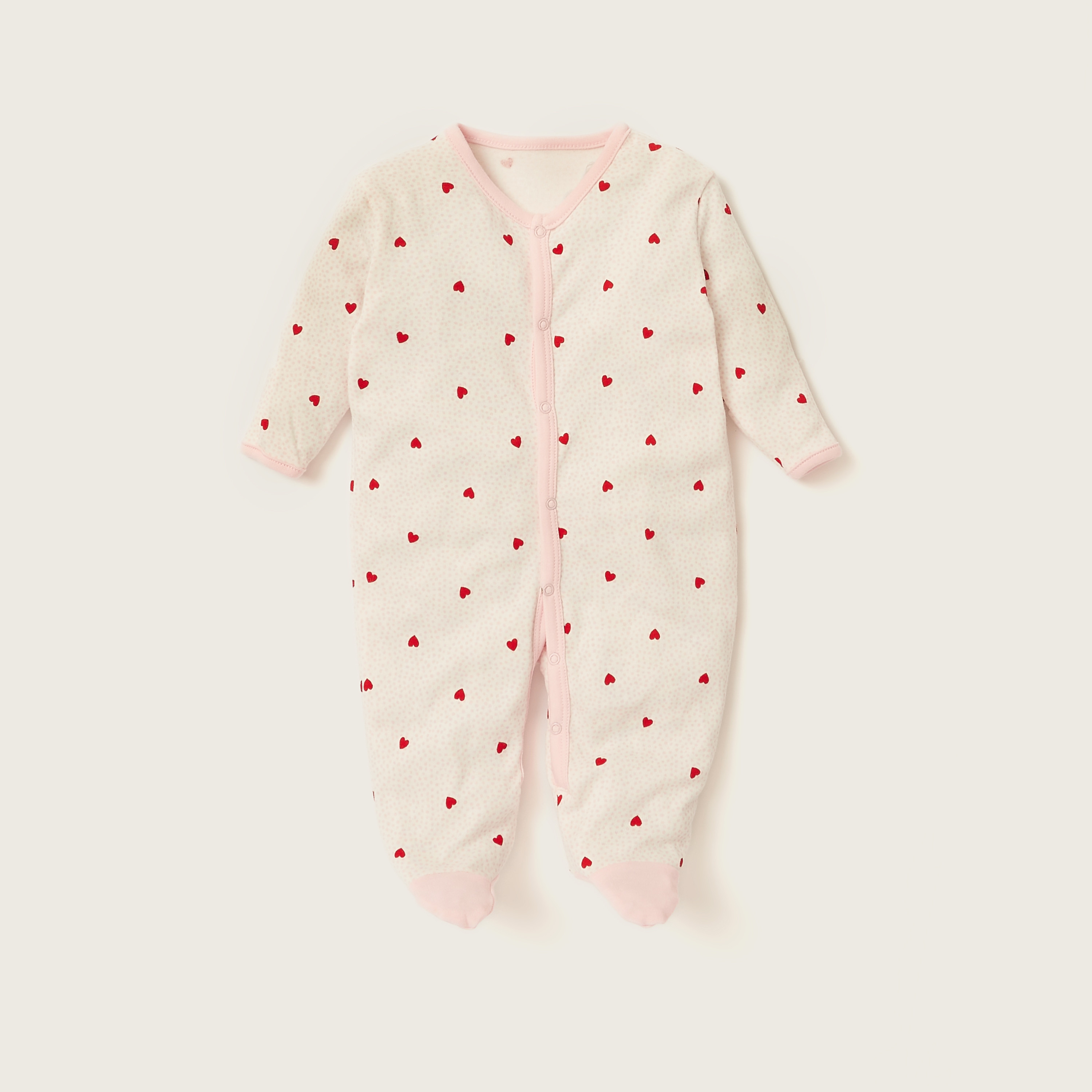 طقم نوم مُغلق القدمين بأكمام طويلة وطبعات من جونيورز -  مجموعة من 3 قطع-baby-girls-clothing-nightwear-sleepsuits-image-3