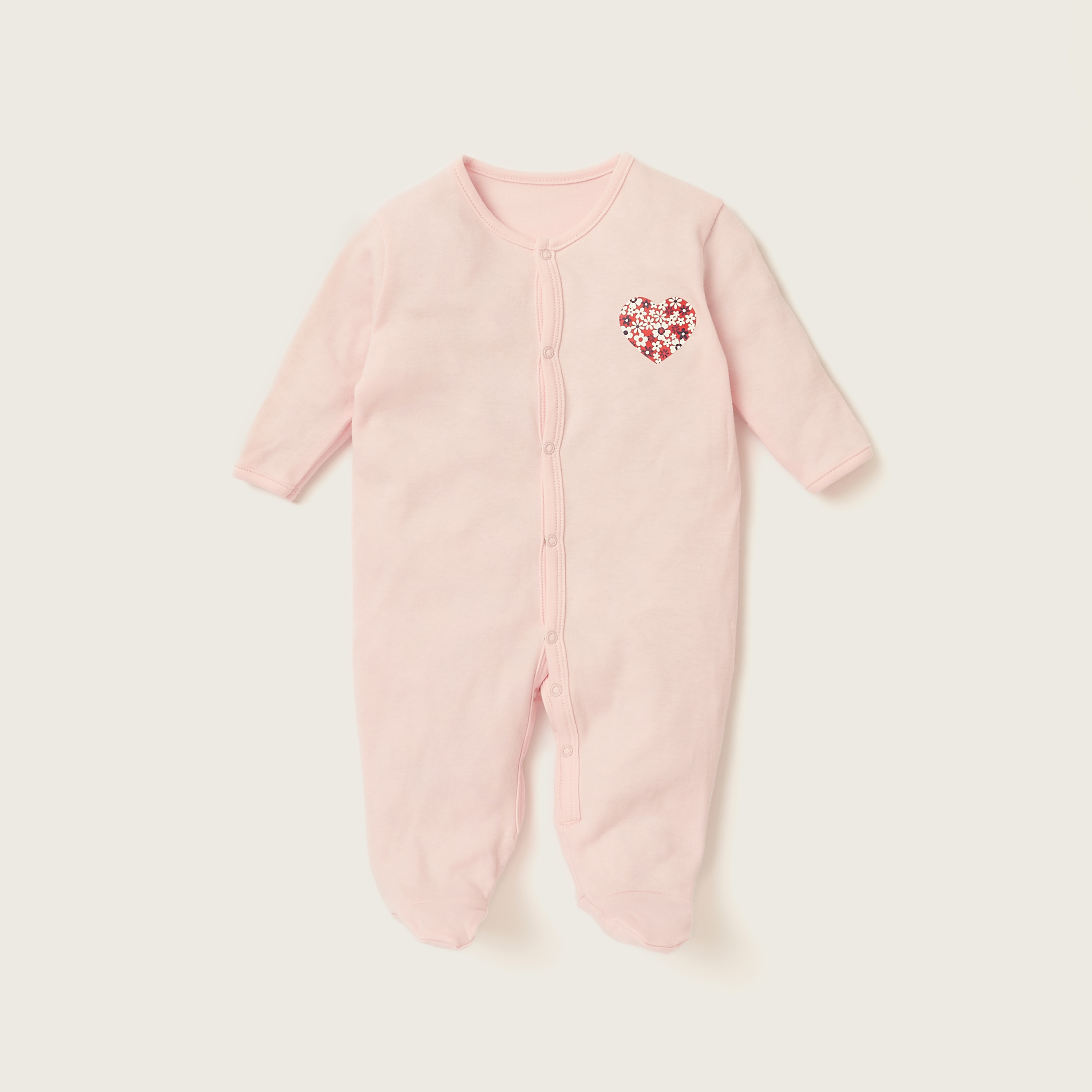 طقم نوم مُغلق القدمين بأكمام طويلة وطبعات من جونيورز -  مجموعة من 3 قطع-baby-girls-clothing-nightwear-sleepsuits-image-4