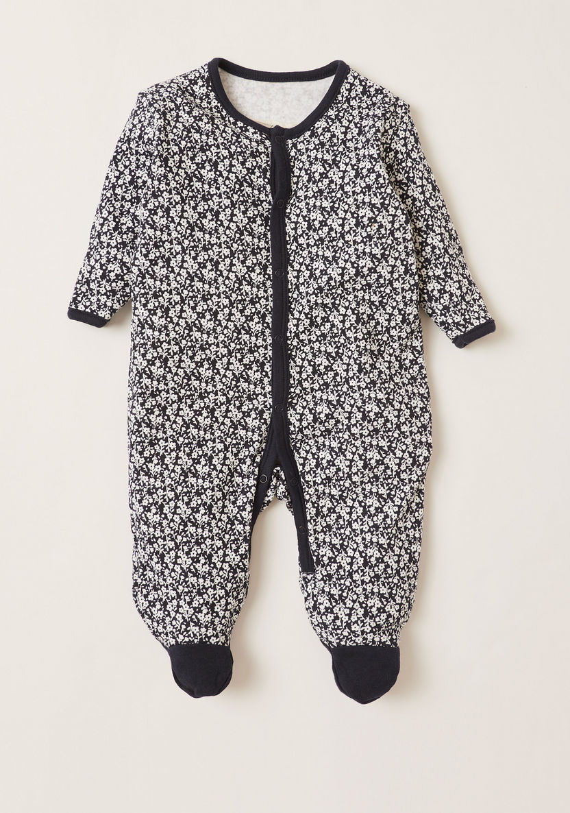Juniors Printed Closed Feet Sleepsuit with Long Sleeves - Set of 3-Multipacks-image-1