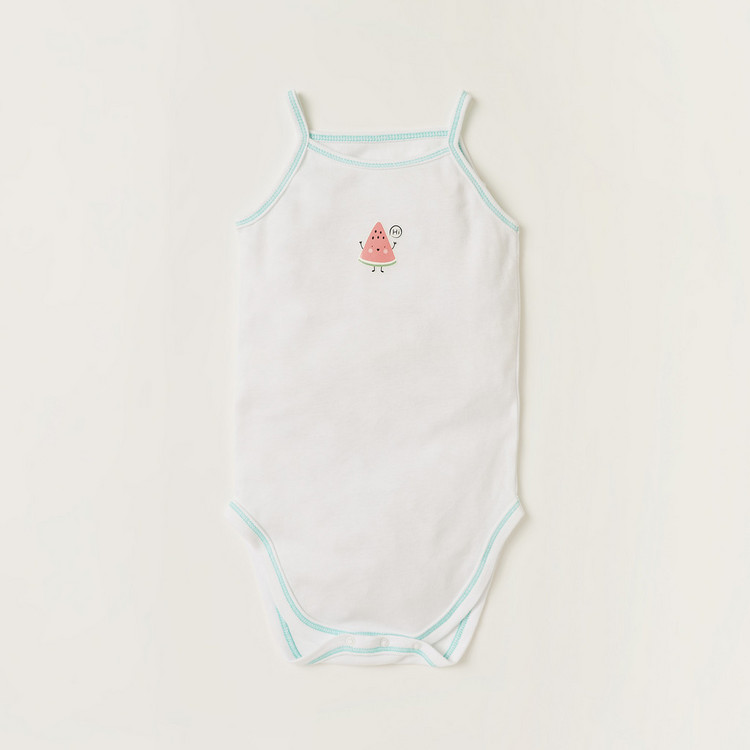 Juniors Printed Sleeveless Bodysuit - Set of 3