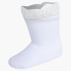 Juniors Quarter Length Socks with Frill Detail
