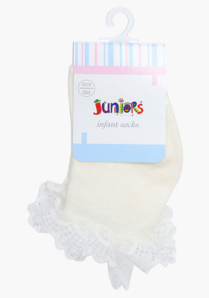 Juniors Quarter Length Socks with Frill Detail