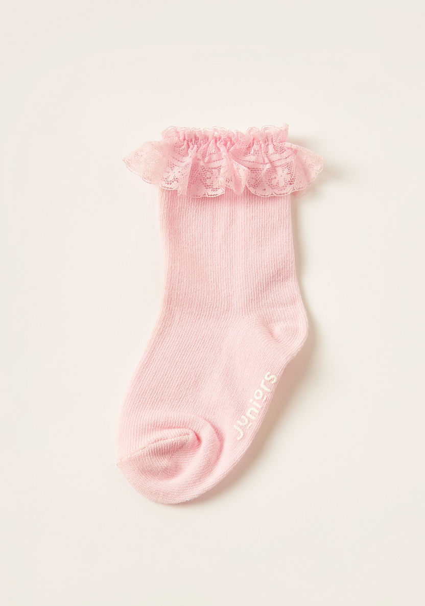 Juniors Solid Socks with Frill Detail-Socks-image-0