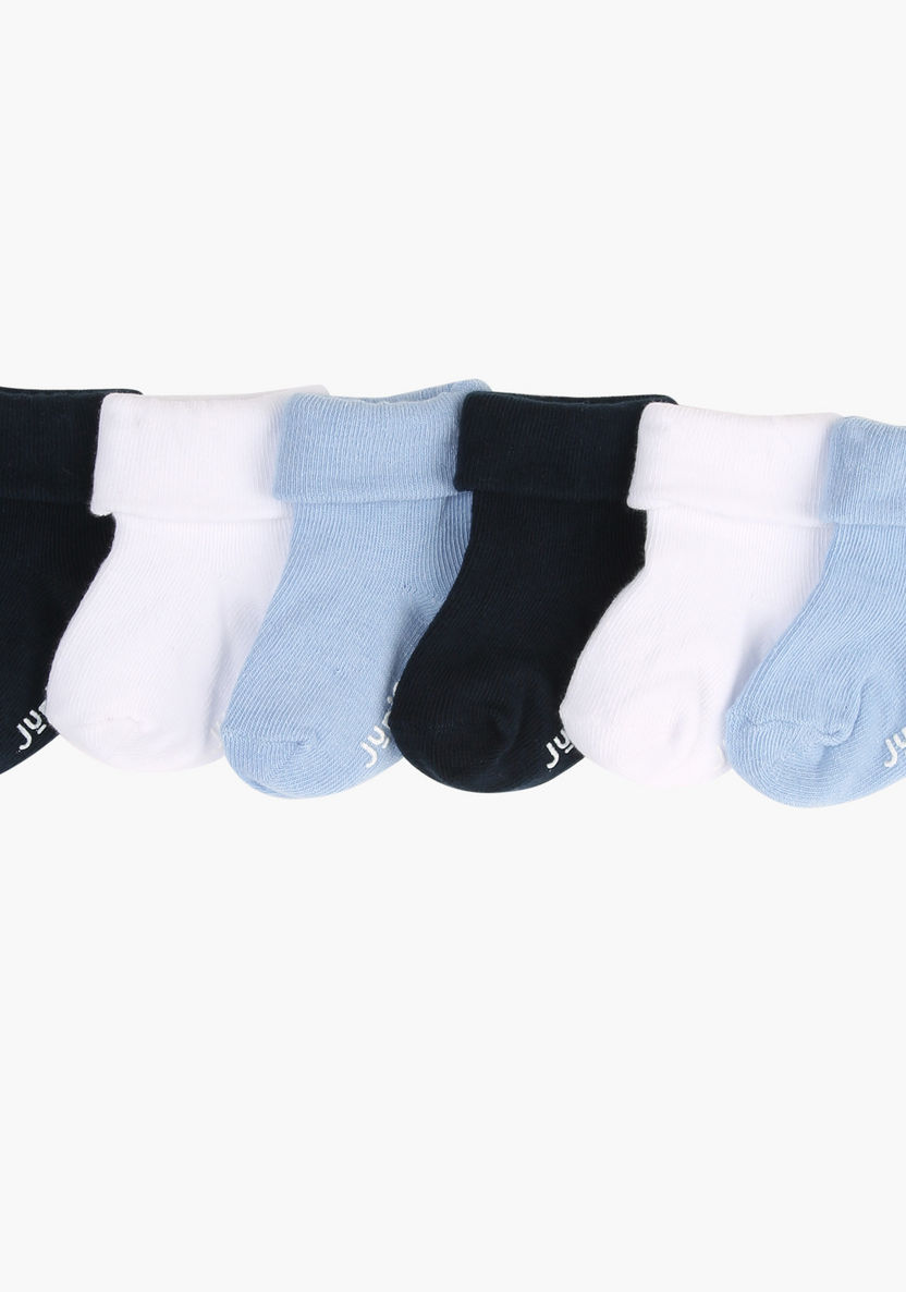 Juniors Ribbed Socks with Roll Down Cuff - Set of 6-Socks-image-0