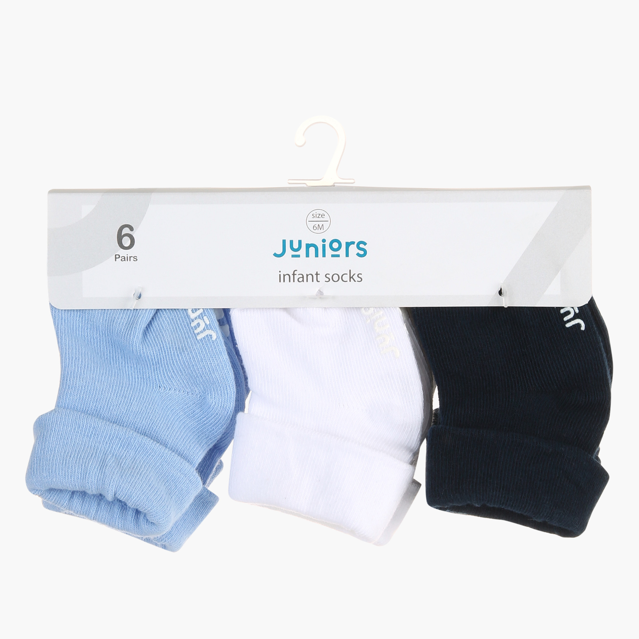Juniors Ribbed Socks with Roll Down Cuff - Set of 6-baby-boys-accessories-socks-image-2