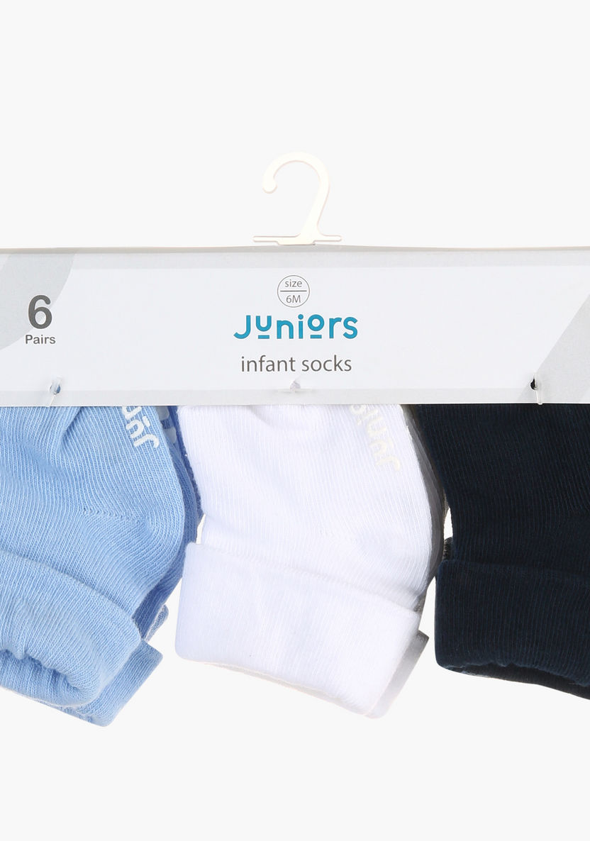 Juniors Ribbed Socks with Roll Down Cuff - Set of 6-Socks-image-1