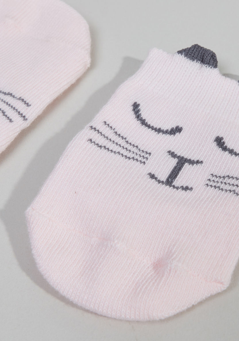 Juniors Cat Printed Socks with Applique Detail-Socks-image-2