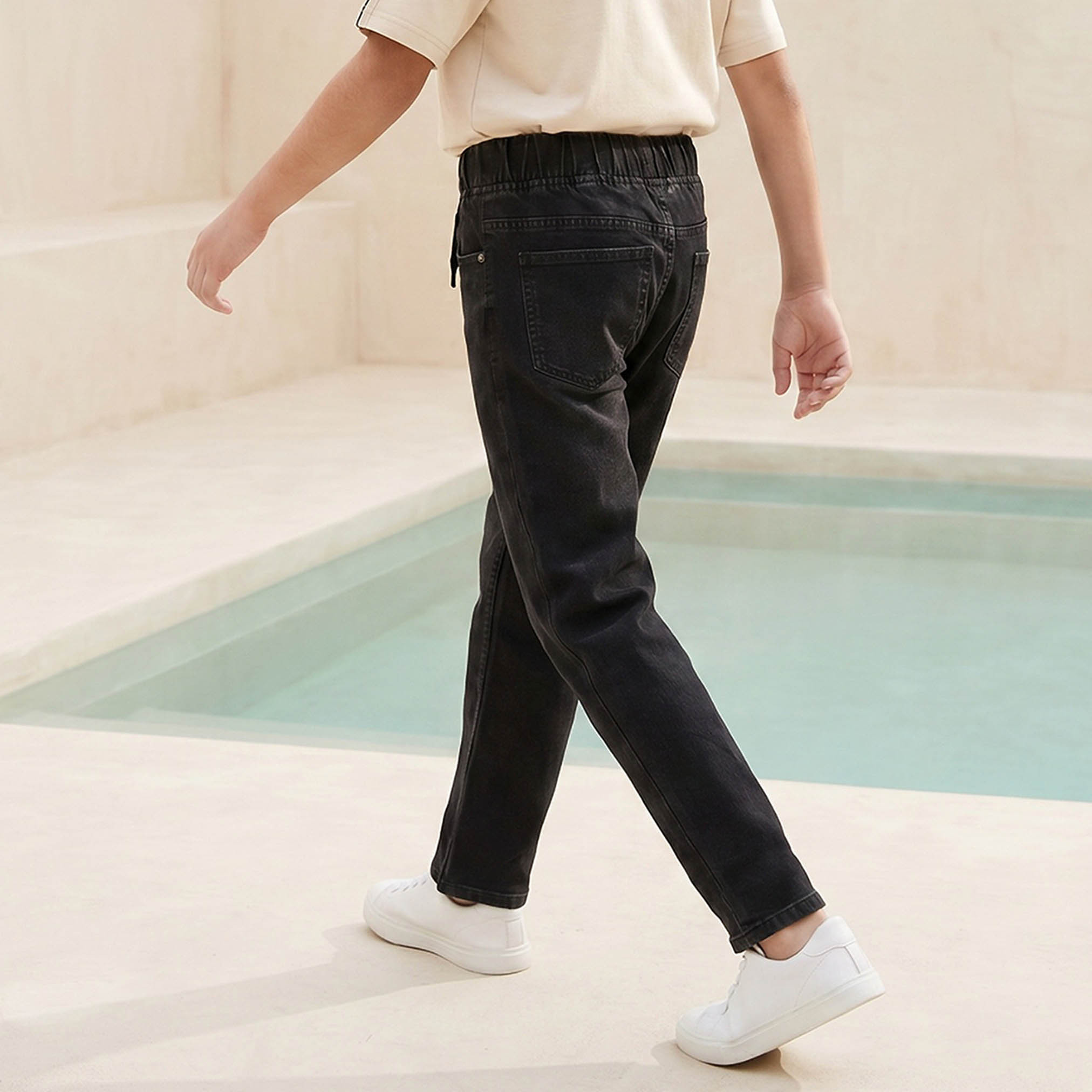 Juniors Drawstring Waistband Jeans with Pockets-boys-clothing-bottoms-jeans-image-3