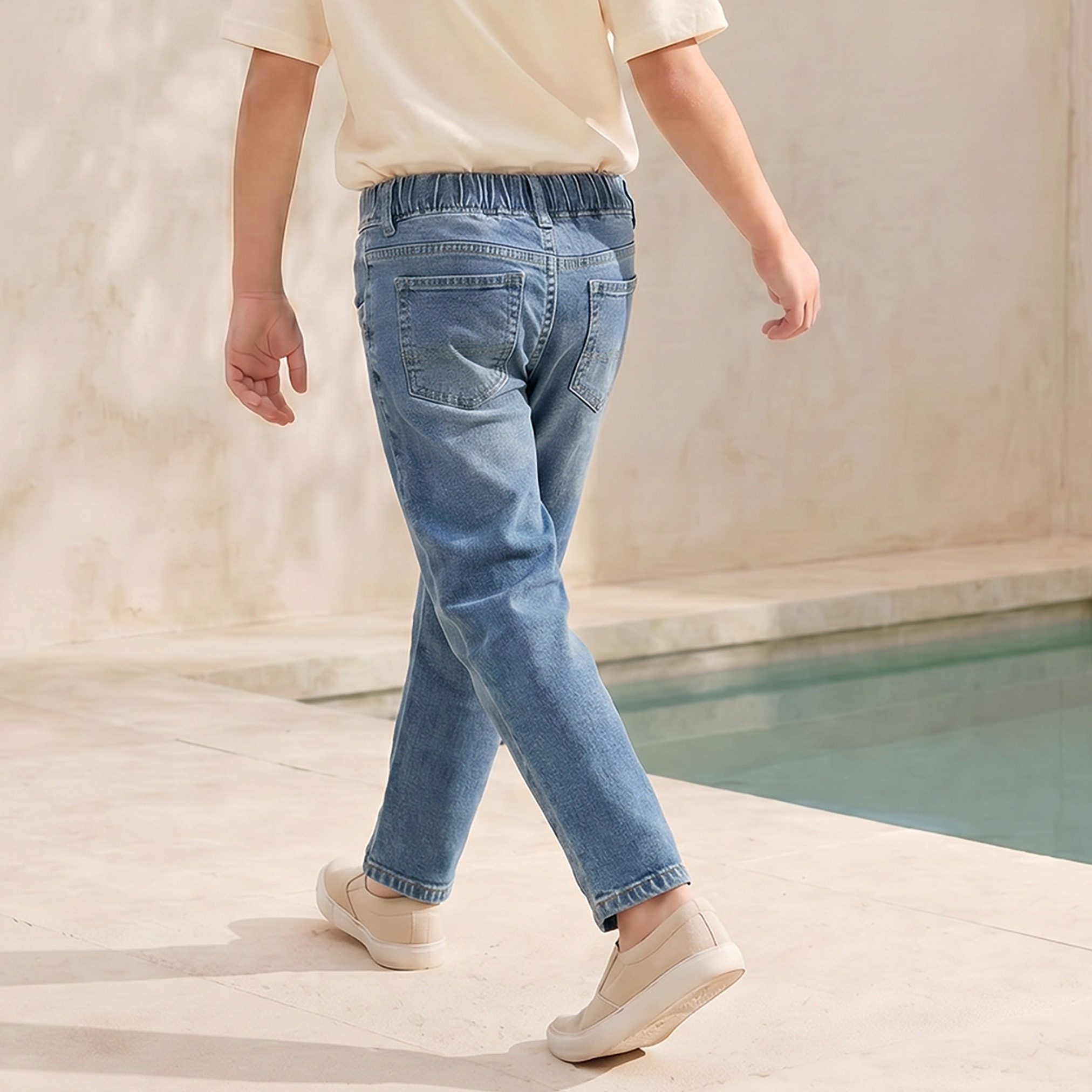 Juniors Drawstring Waistband Jeans with Pockets-boys-clothing-bottoms-jeans-image-3