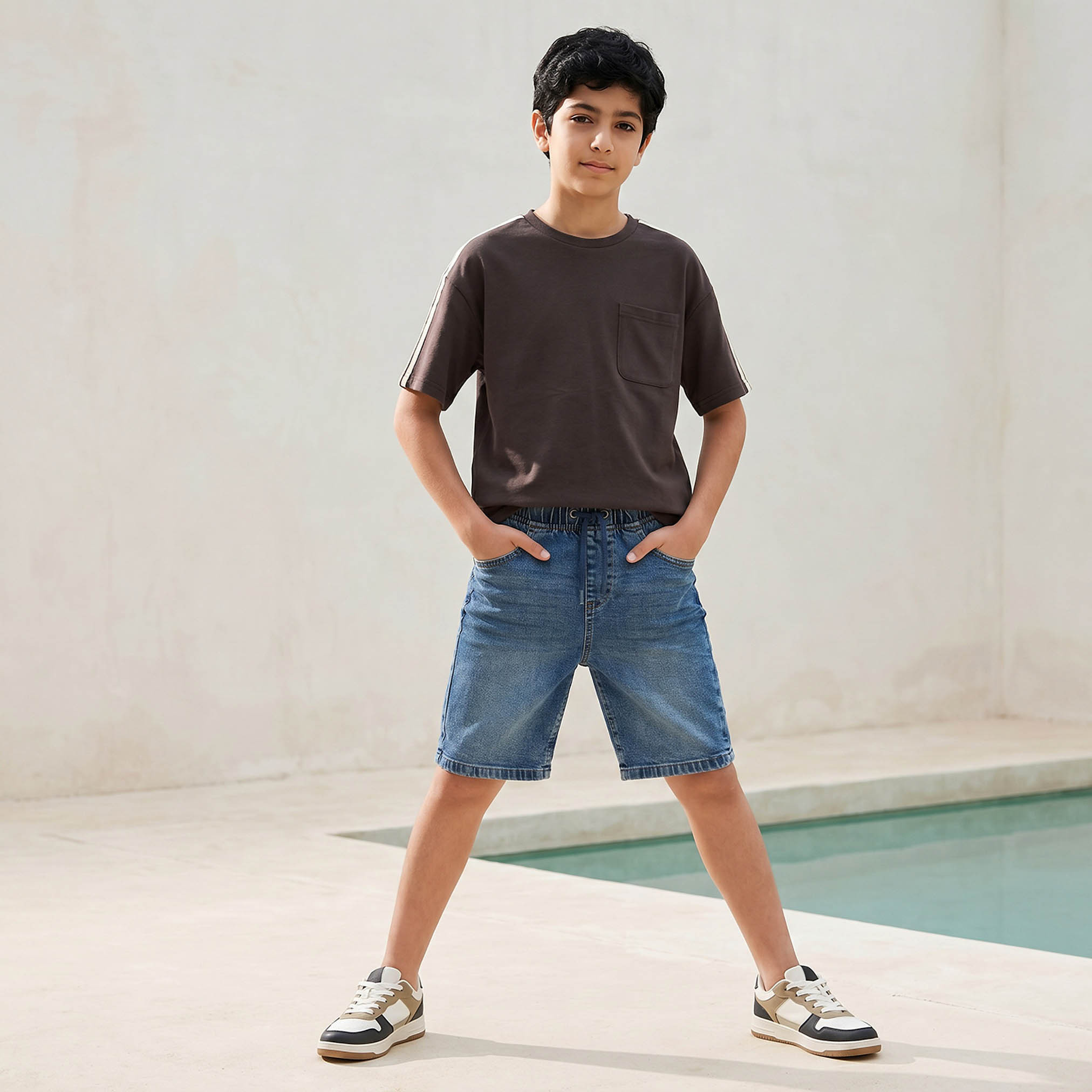 Juniors Knee Length Mid-Rise Shorts with Pockets-boys-clothing-bottoms-shorts-image-5