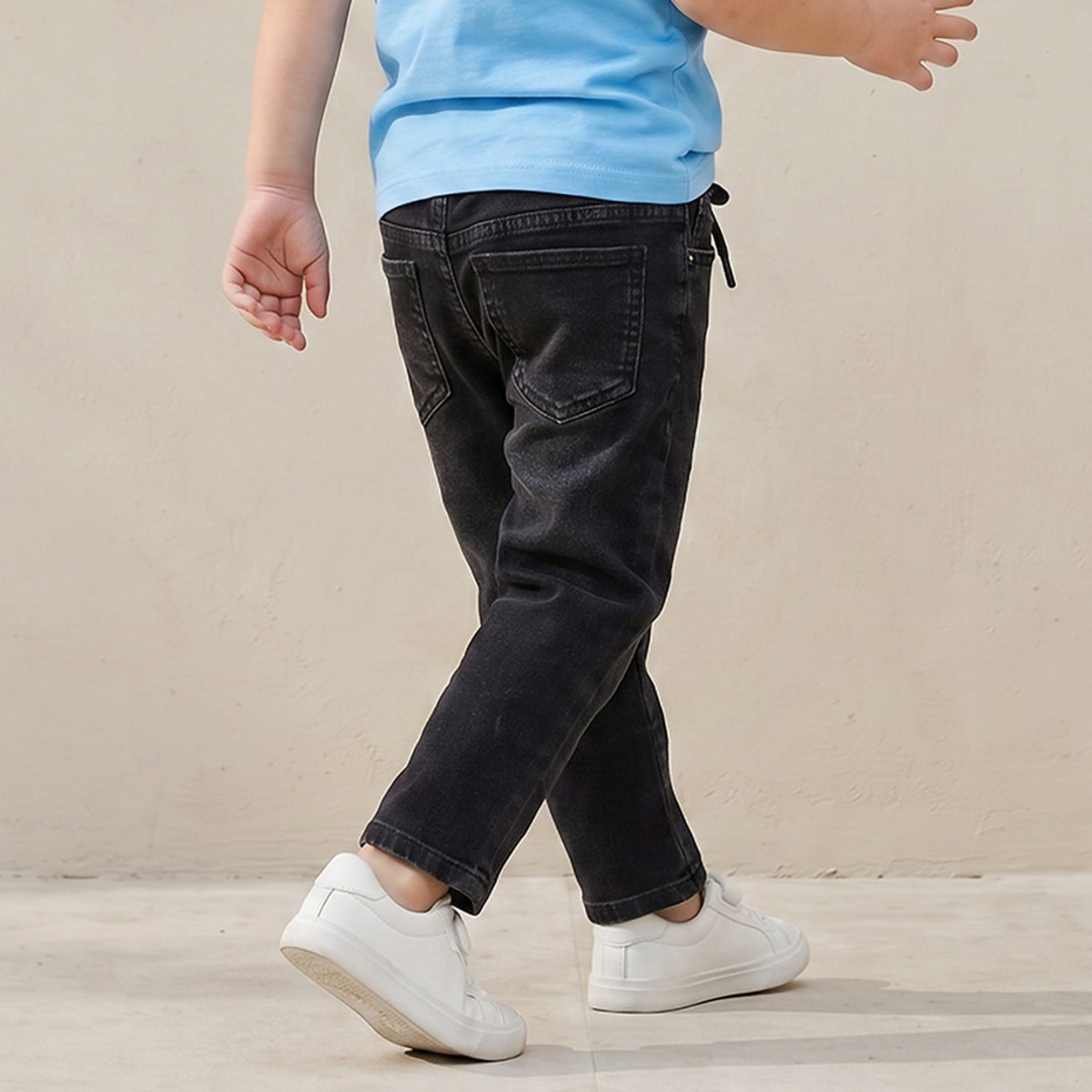 Juniors Drawstring Waistband Jeans with Pockets-boys-clothing-bottoms-jeans-image-3
