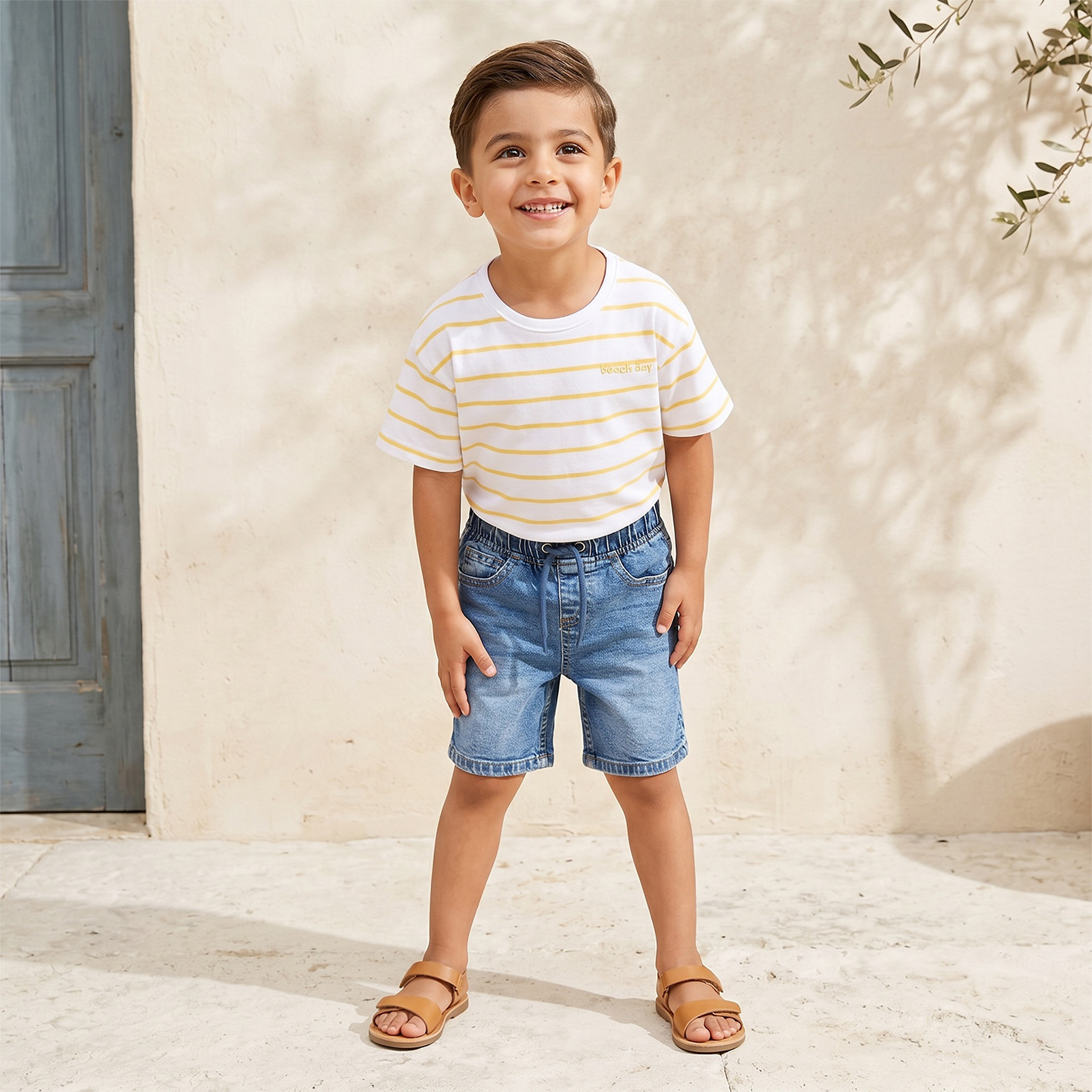 Juniors Knee Length Mid-Rise Shorts with Pockets-baby-boys-clothing-bottoms-shorts-image-2