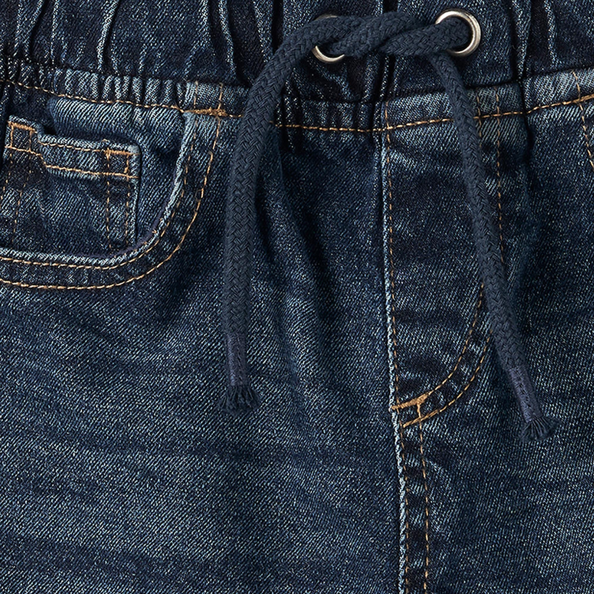 Juniors Knee Length Drawstring Waistband Denim Shorts with Pockets-baby-boys-clothing-bottoms-shorts-image-4