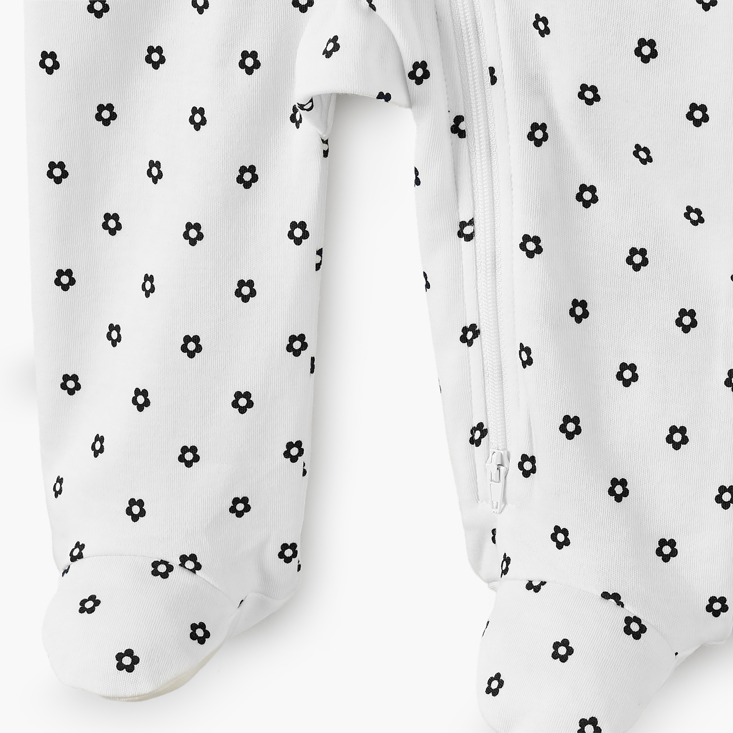 بدلة نوم قطن بياقة مستديرة وأكمام طويلة وطبعات زهرية من جونيورز-baby-girls-clothing-nightwear-sleepsuits-image-5