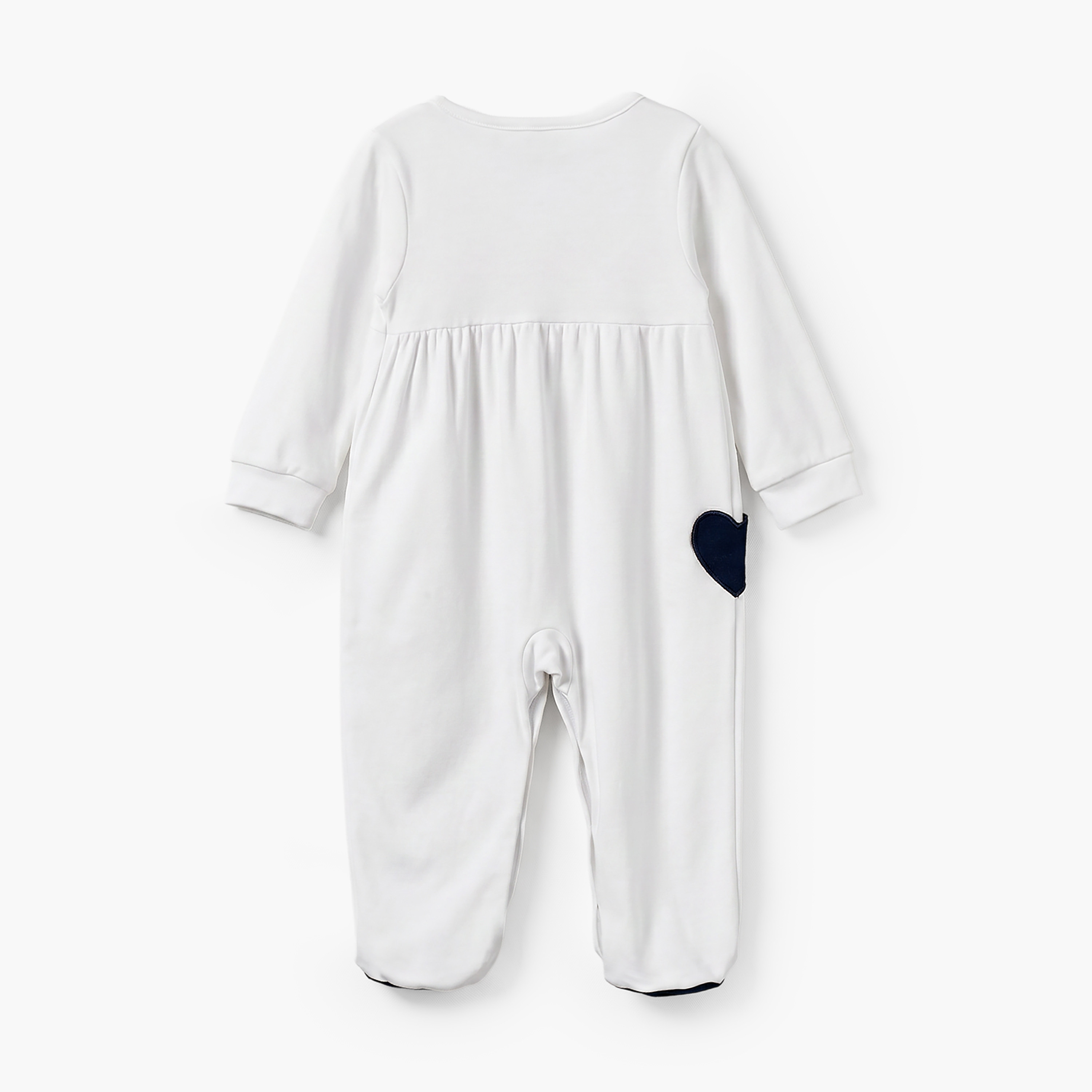 بدلة نوم قطن بياقة مستديرة وأكمام طويلة وأزرار إغلاق كباسة من جونيورز-baby-girls-clothing-nightwear-sleepsuits-image-3