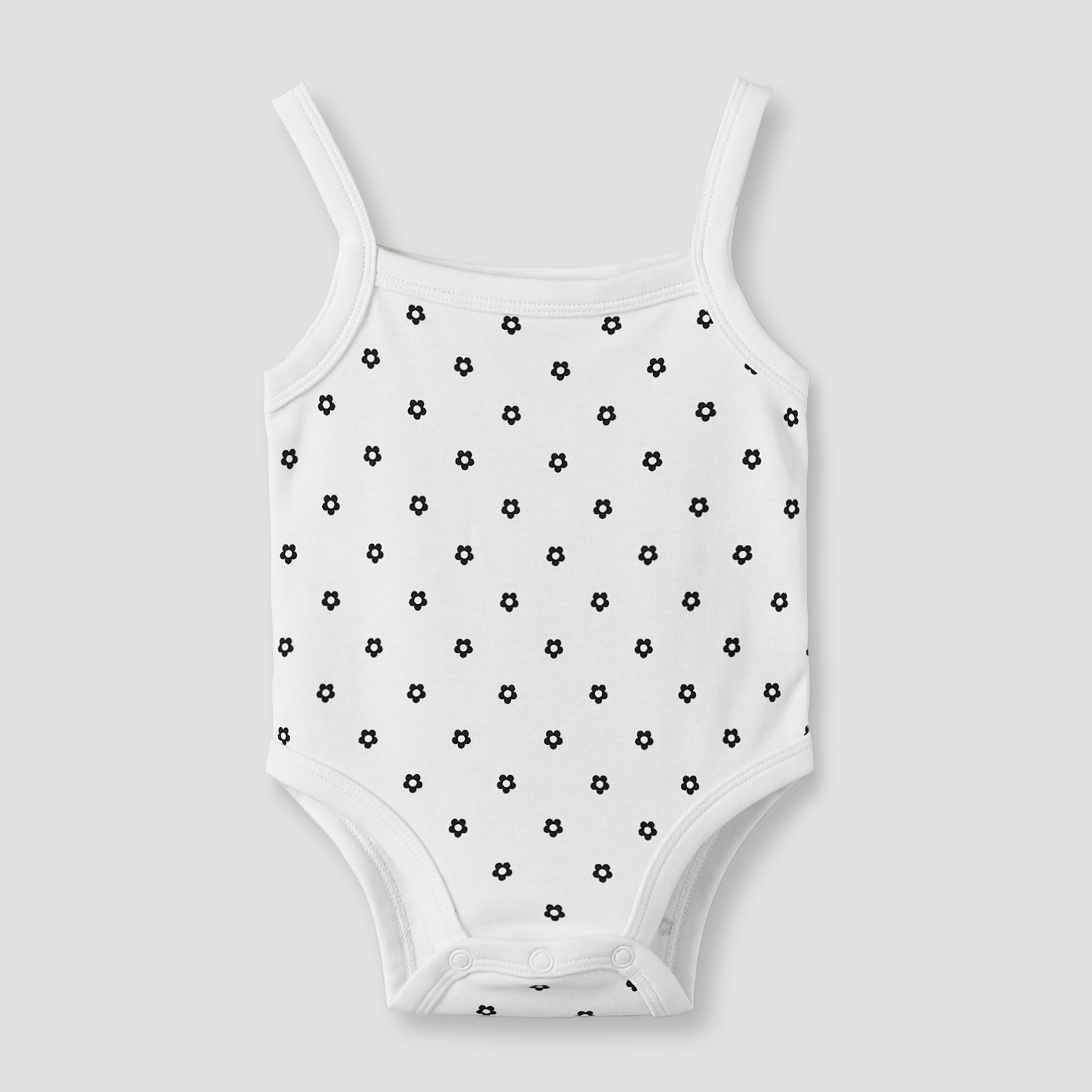 بودي سوت قطن بياقة مربعة وحمالات وطبعات زهور من جونيورز-baby-girls-clothing-bodysuits-image-2