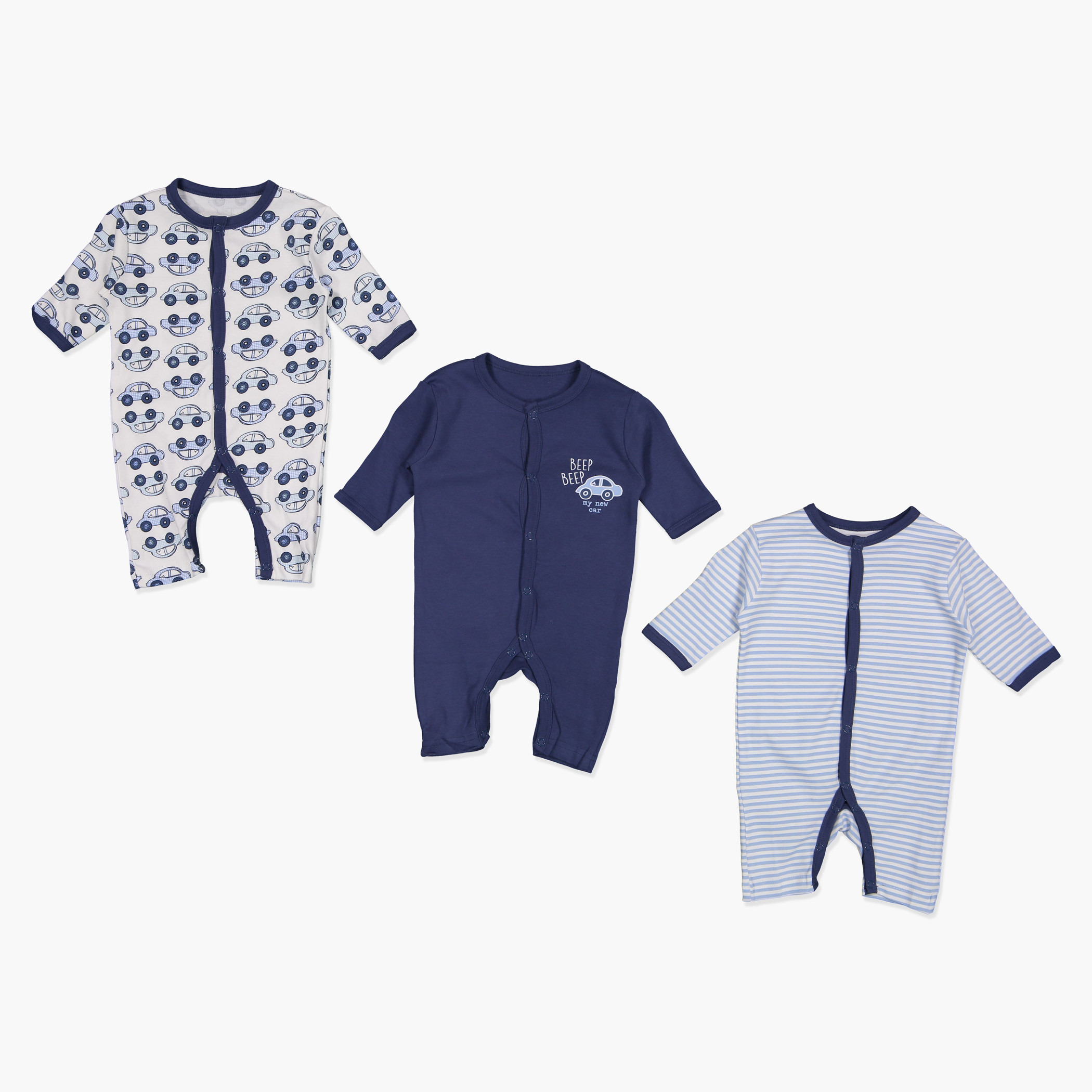 Juniors Full Length Sleepsuit - Set of 3-baby-boys-clothing-nightwear-sleepsuits-image-1