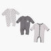 Juniors Printed Long Sleeves Bodysuit - Set of 3-Pyjama Sets-thumbnail-0