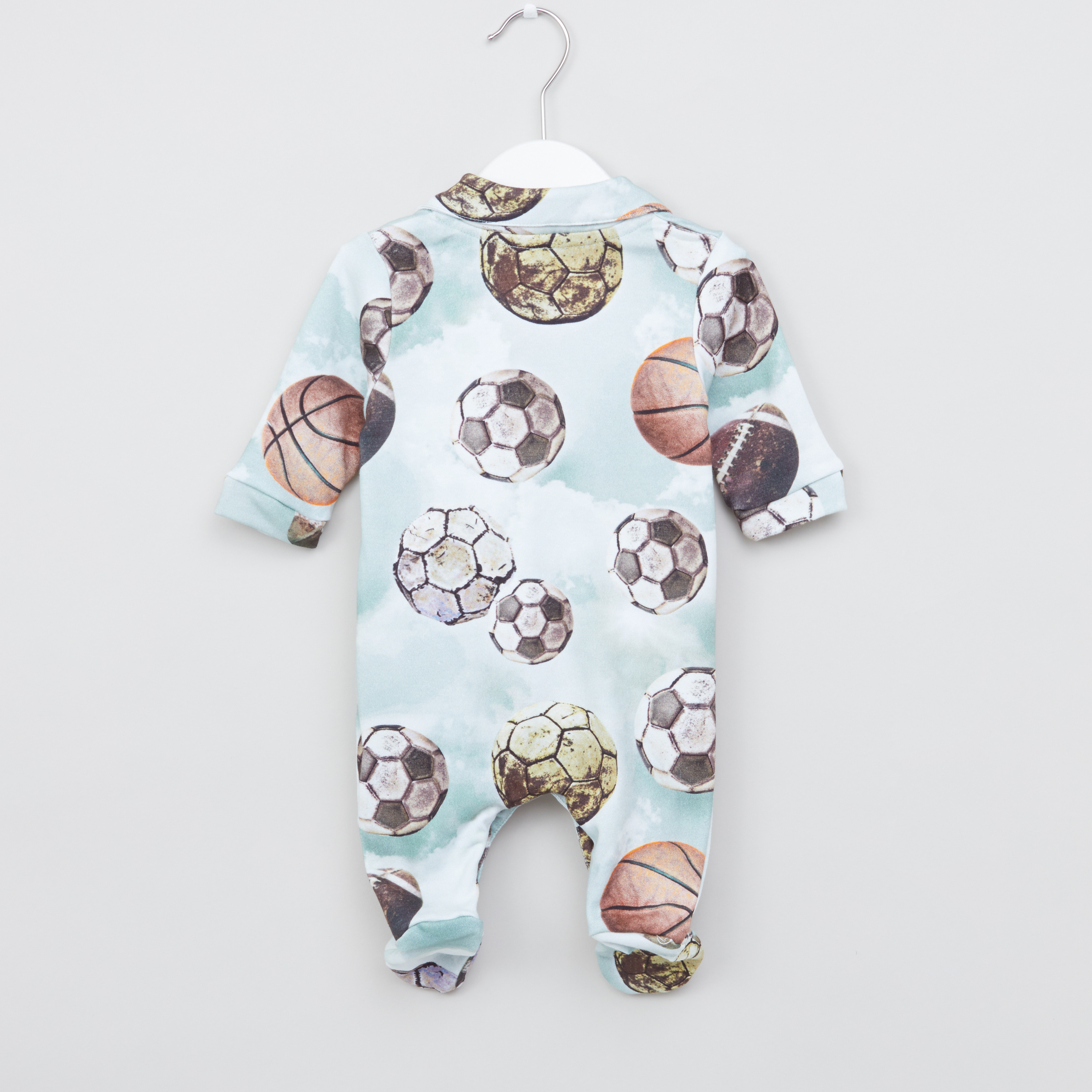 Juniors Printed Sleepsuit with Long Sleeves and Closed Feet-baby-girls-clothing-nightwear-sleepsuits-image-3