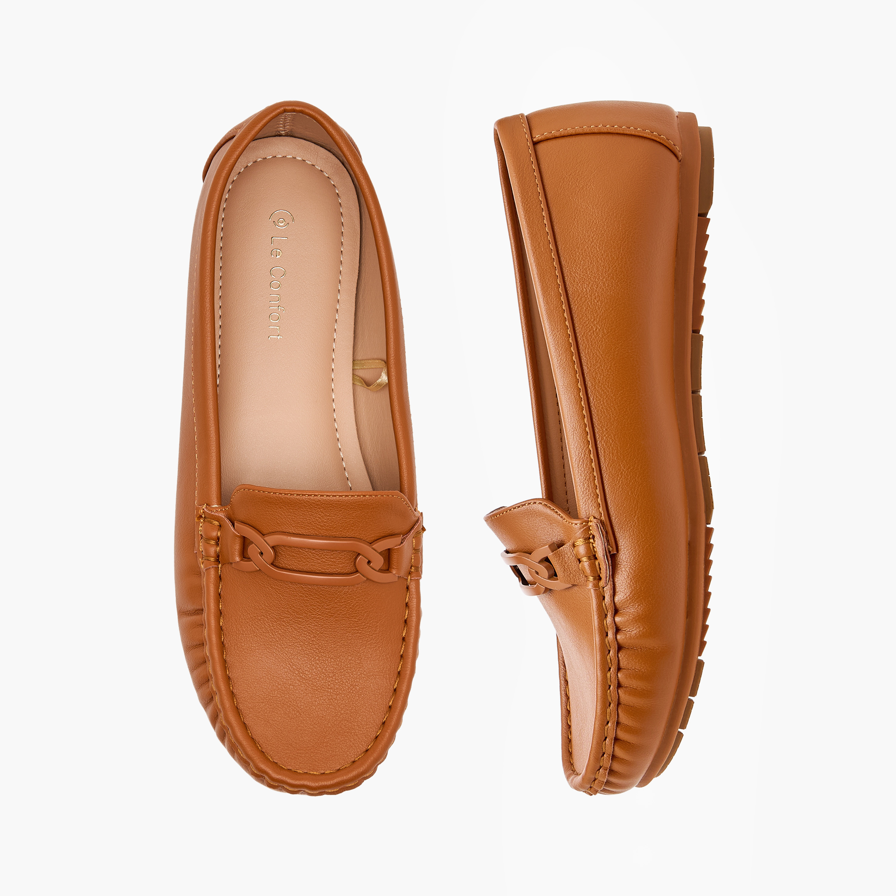 حذاء سهل الارتداء مريح بزينة معدنية من لو كونفورت-women-shoes-loafersandmoccasins-image-1