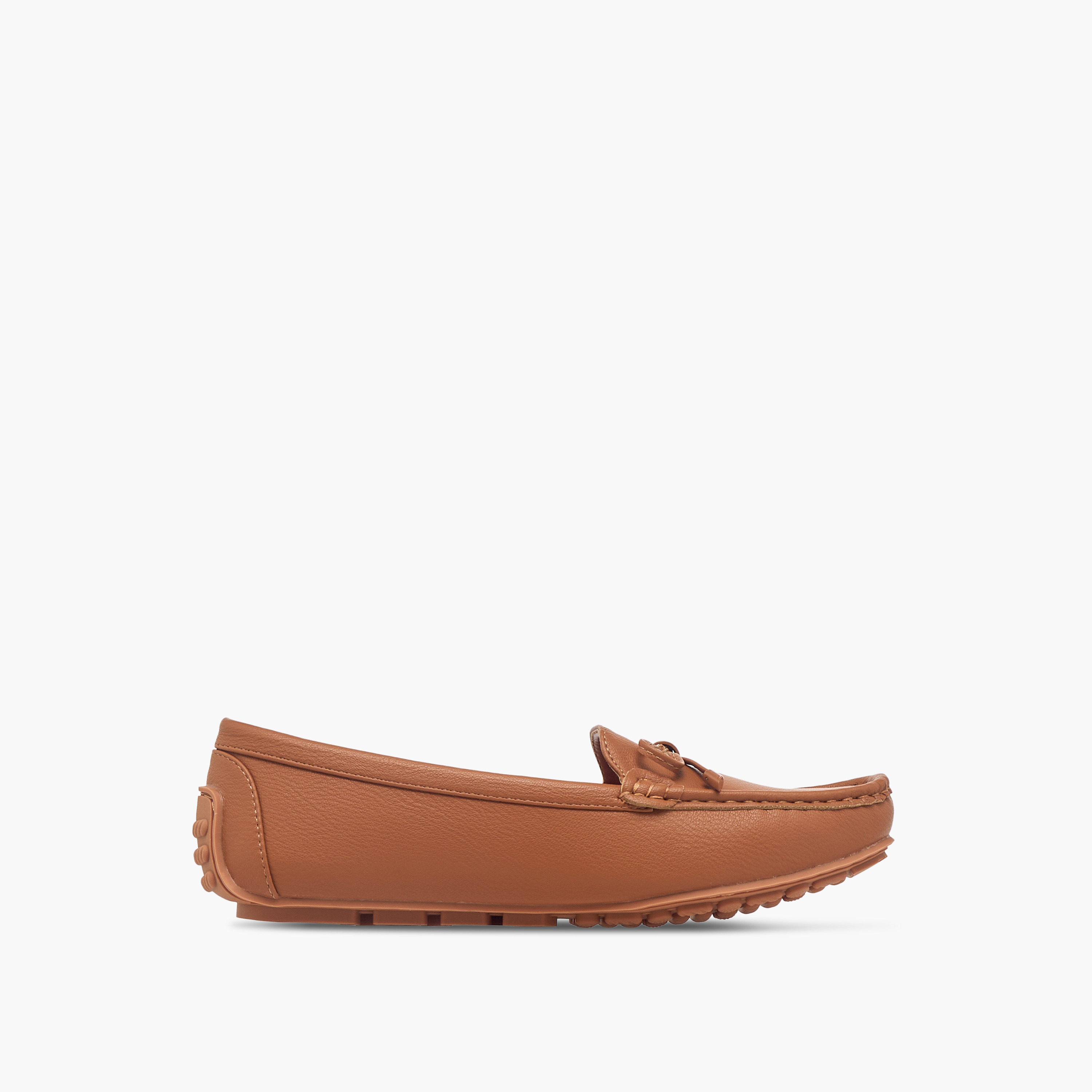 Le Confort Textured Bow Accent Slip-On Comfort Loafers-women-shoes-flats-loafers-image-3
