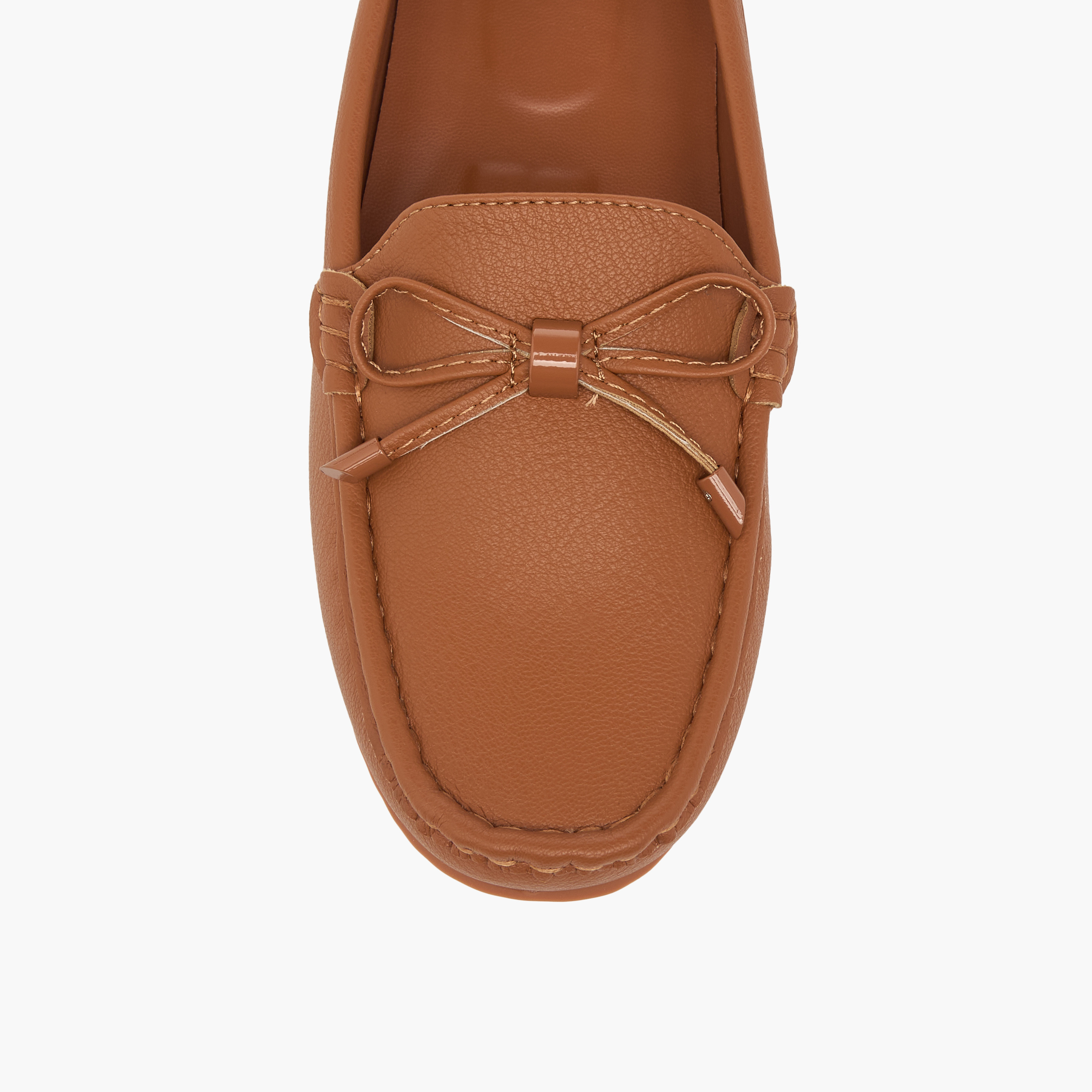 Le Confort Textured Bow Accent Slip-On Comfort Loafers-women-shoes-flats-loafers-image-4