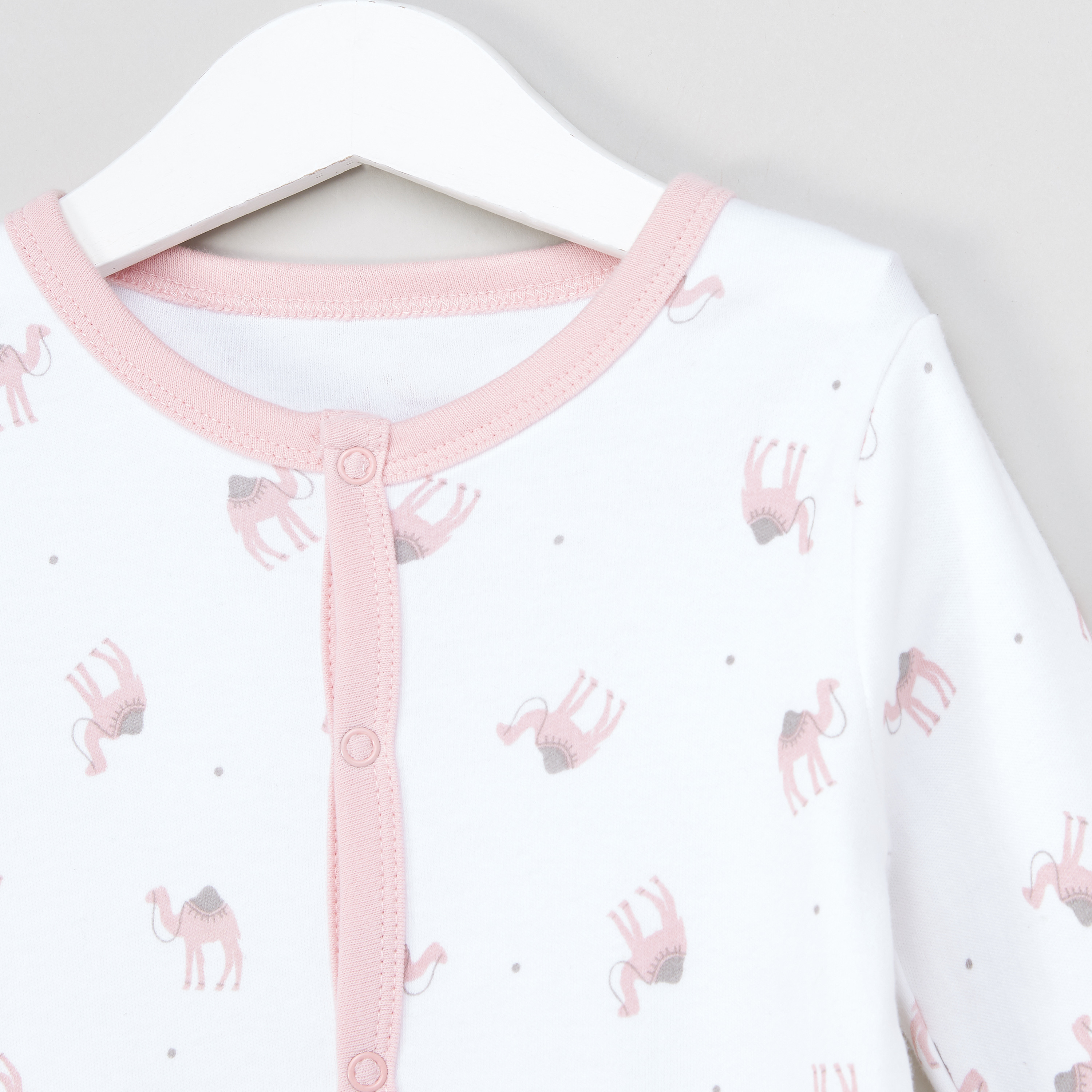Juniors Printed Sleepsuit with Long Sleeves - Set of 3-baby-girls-clothing-nightwear-sleepsuits-image-3