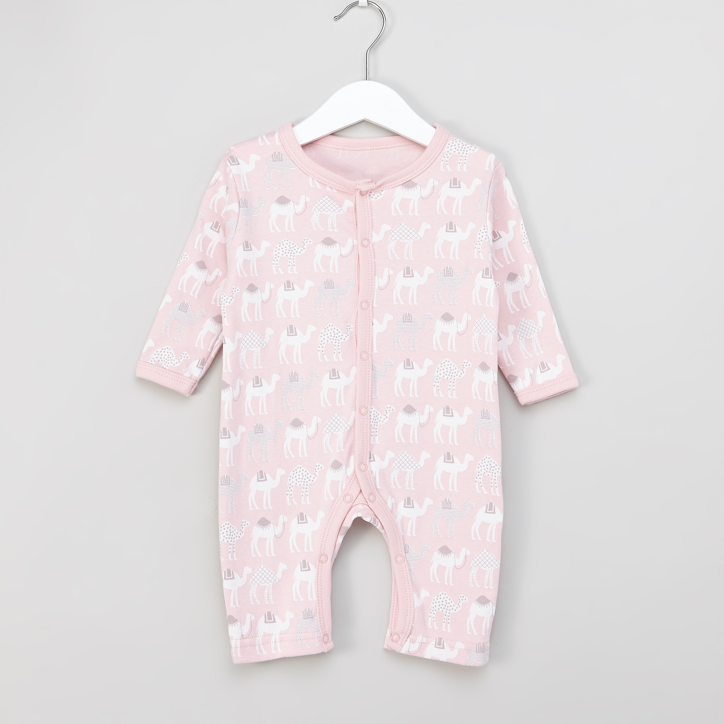 Juniors Printed Sleepsuit with Long Sleeves - Set of 3-baby-girls-clothing-nightwear-sleepsuits-image-7