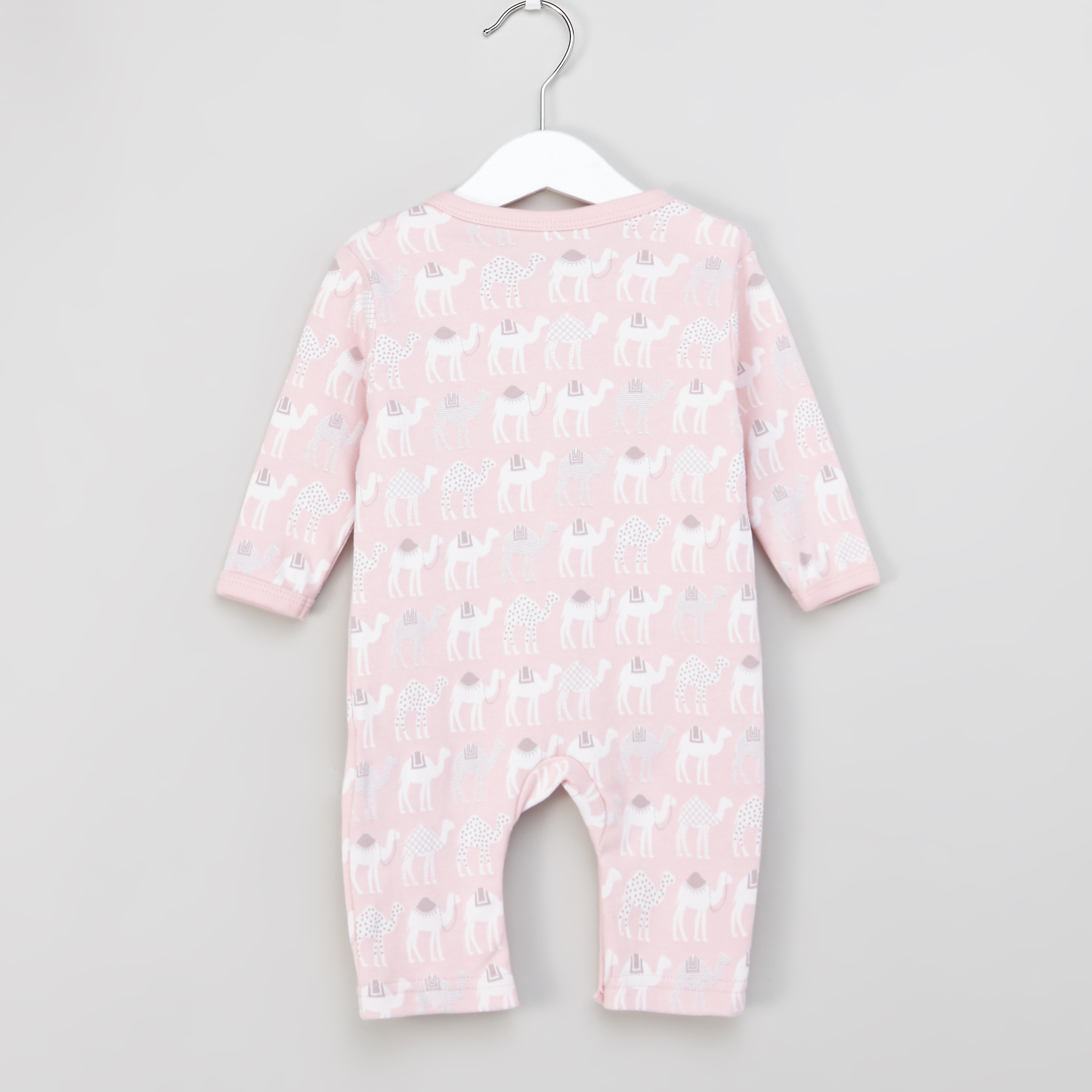 Juniors Printed Sleepsuit with Long Sleeves - Set of 3-baby-girls-clothing-nightwear-sleepsuits-image-8
