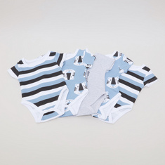 Juniors Printed Bodysuit with Short Sleeves - Set of 5