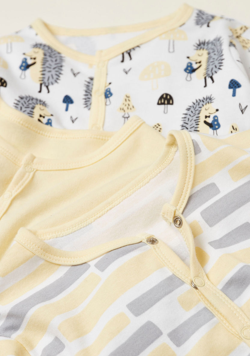 Juniors Printed Sleepsuit with Long Sleeves - Set of 3-Multipacks-image-4