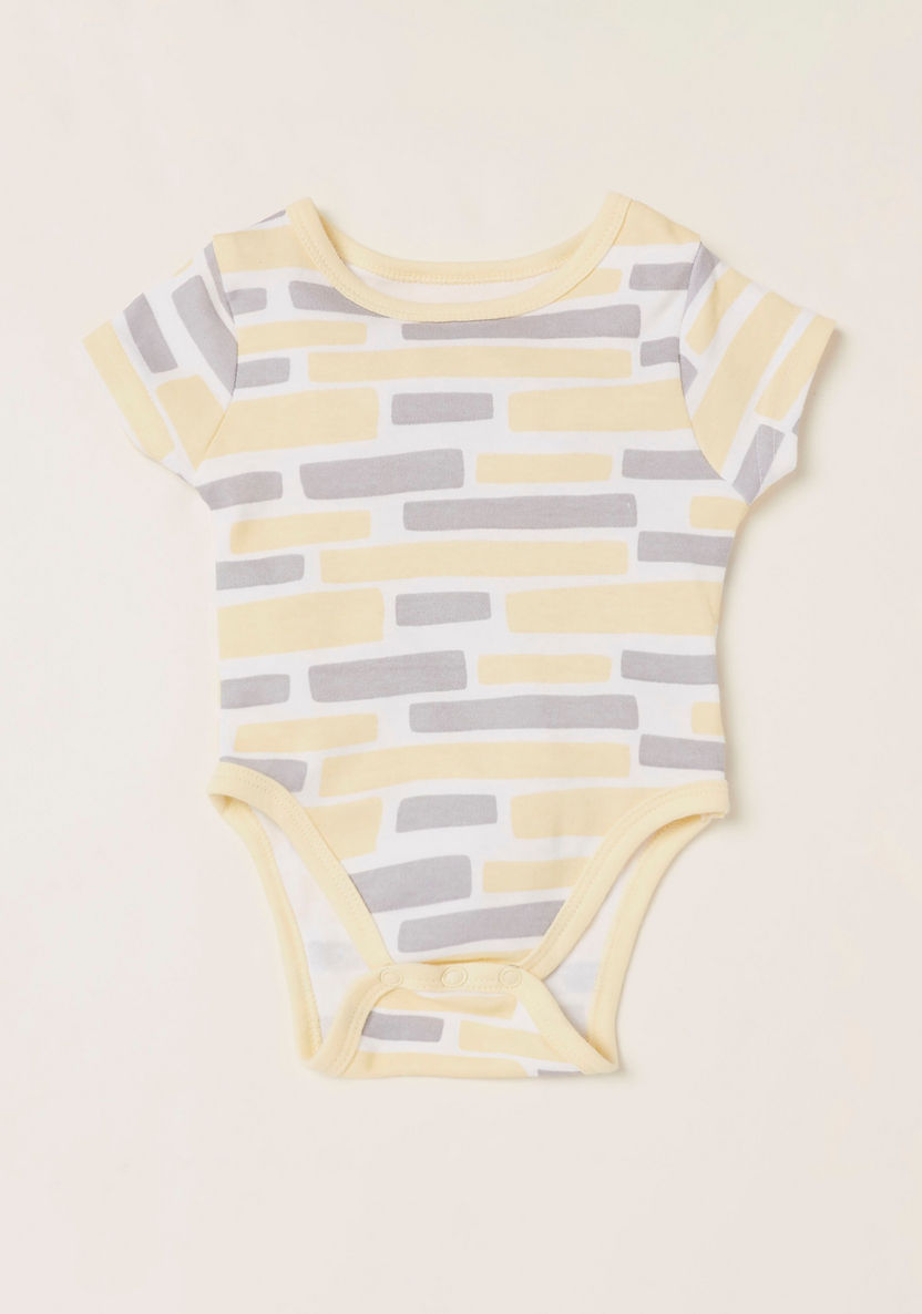 Juniors Printed Bodysuits with Short Sleeves - Set of 5-Bodysuits-image-4