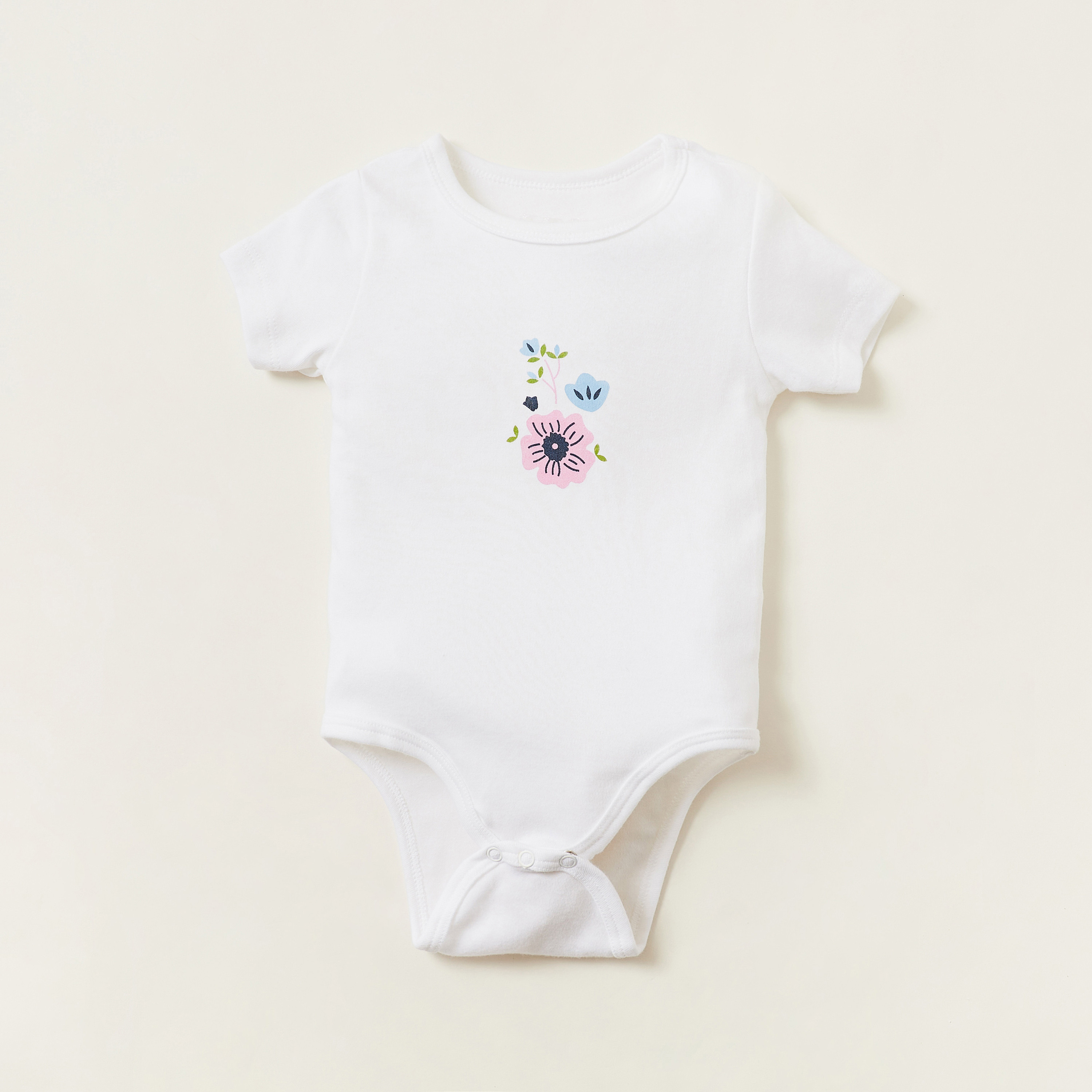 Juniors Printed Bodysuit with Short Sleeves - Pack of 5-baby-girls-clothing-bodysuits-image-5