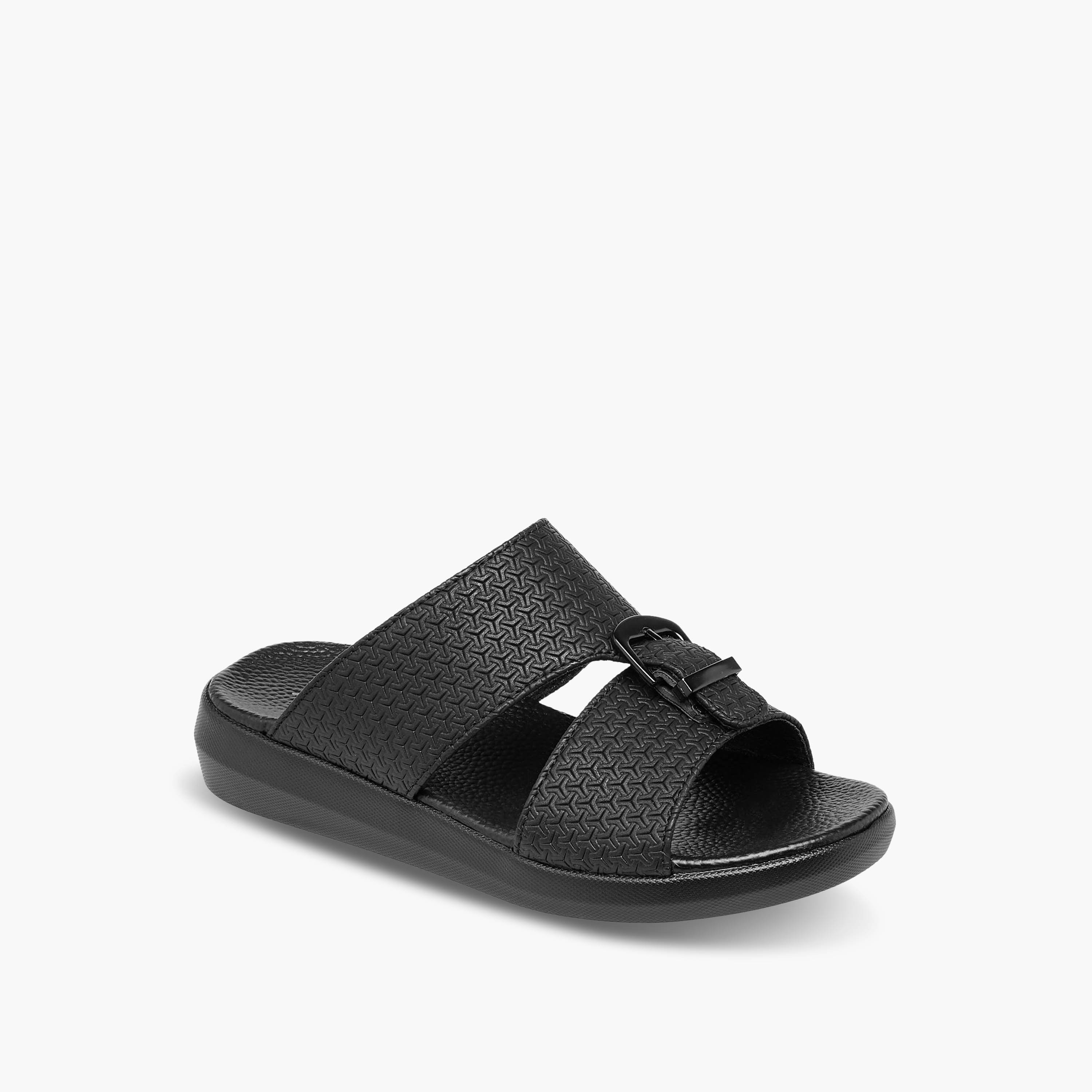 Al Waha Boys Textured Arabic Sandals-boys-shoes-sandals-image-2