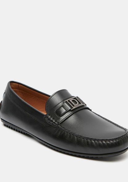 Duchini Men's Slip-On Loafers with Metal Accent