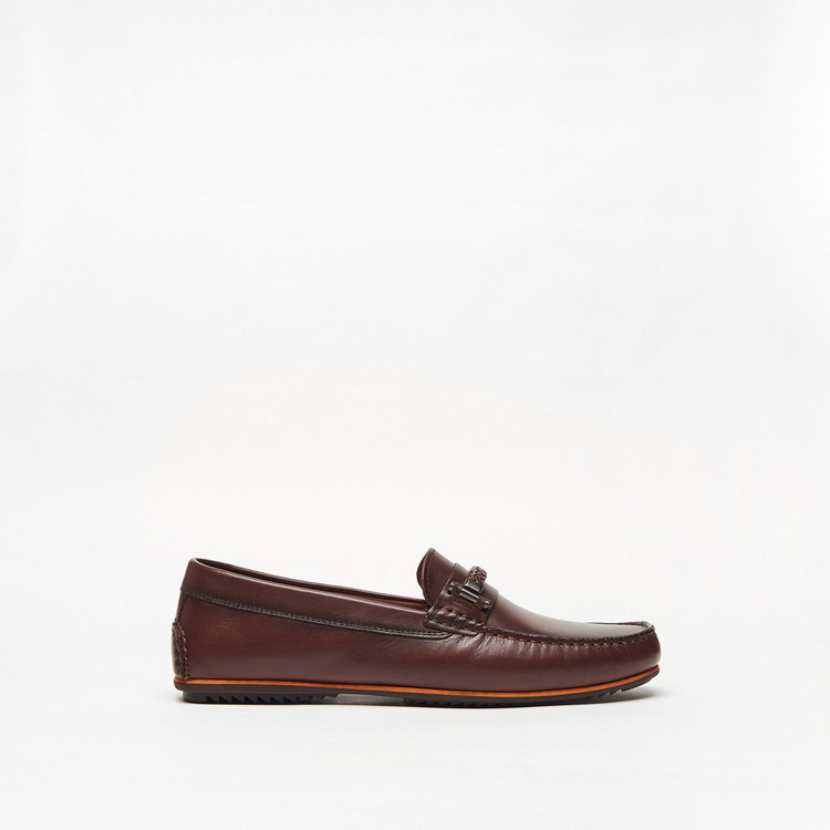 Duchini Men's Slip-On Moccasins with Braided Accent