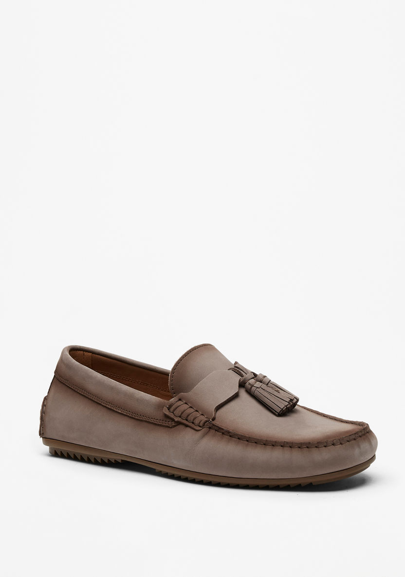 Duchini Men's Slip-On Leather Moccasins with Tassel Detail-Moccasins-image-1