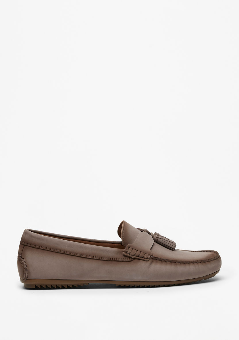 Duchini Men's Slip-On Leather Moccasins with Tassel Detail-Moccasins-image-3