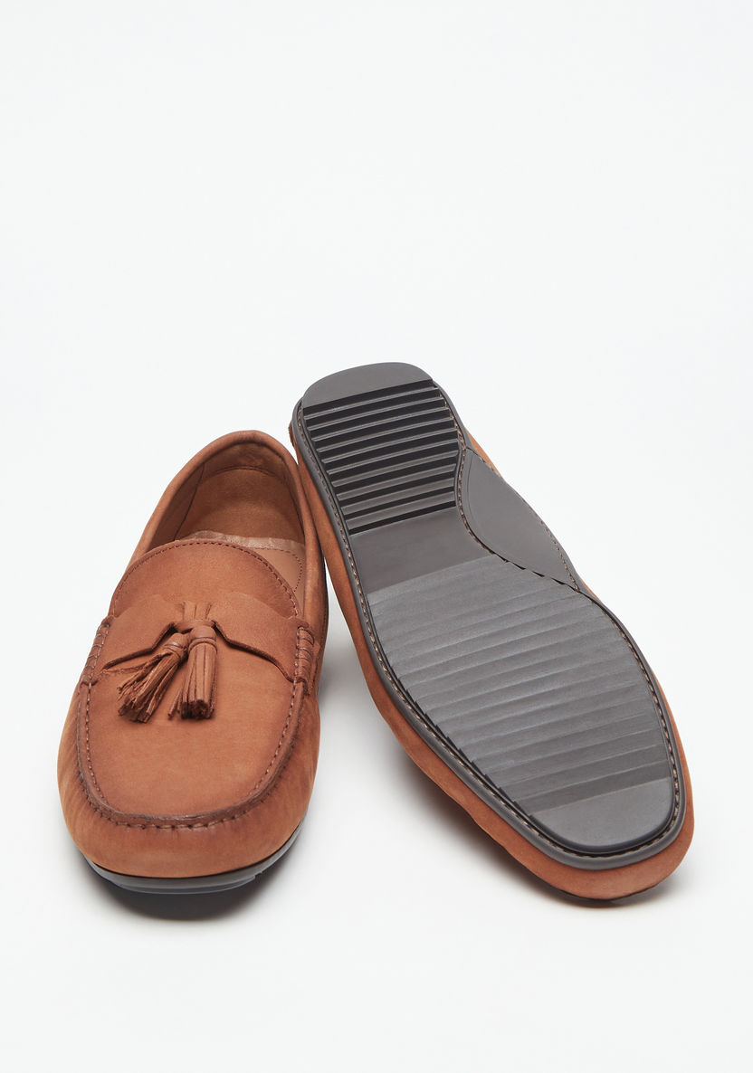 Duchini Men's Slip-On Leather Moccasins with Tassel Detail-Moccasins-image-2