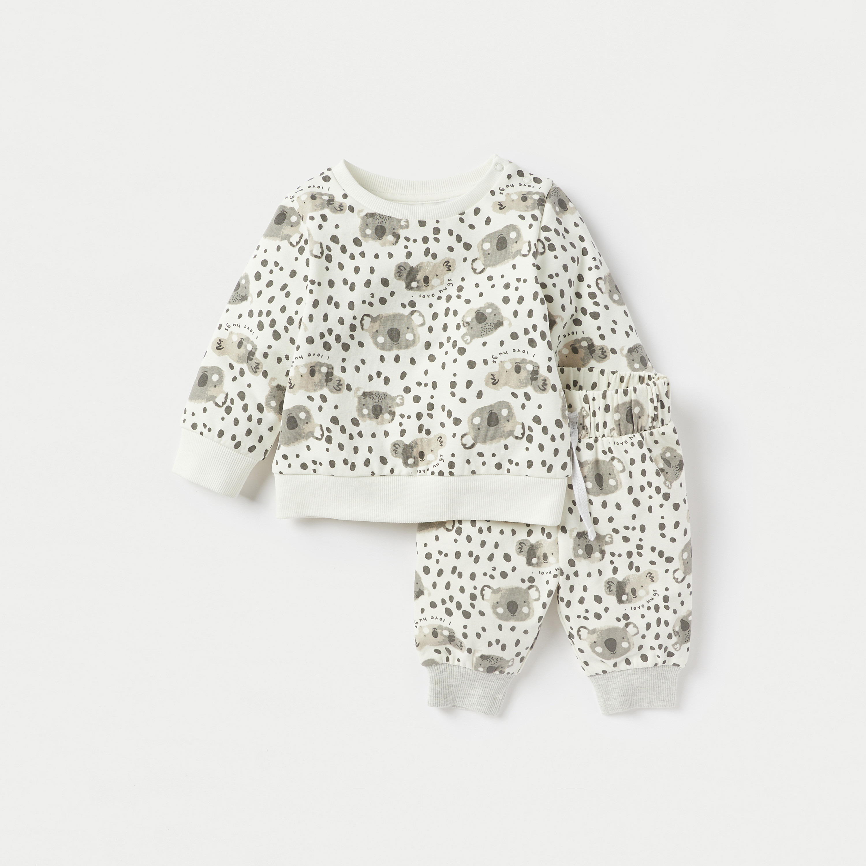 Juniors All-Over Koala Bear Print T-shirt and Pyjama Set-baby-boys-clothing-nightwear-pyjamasets-image-1