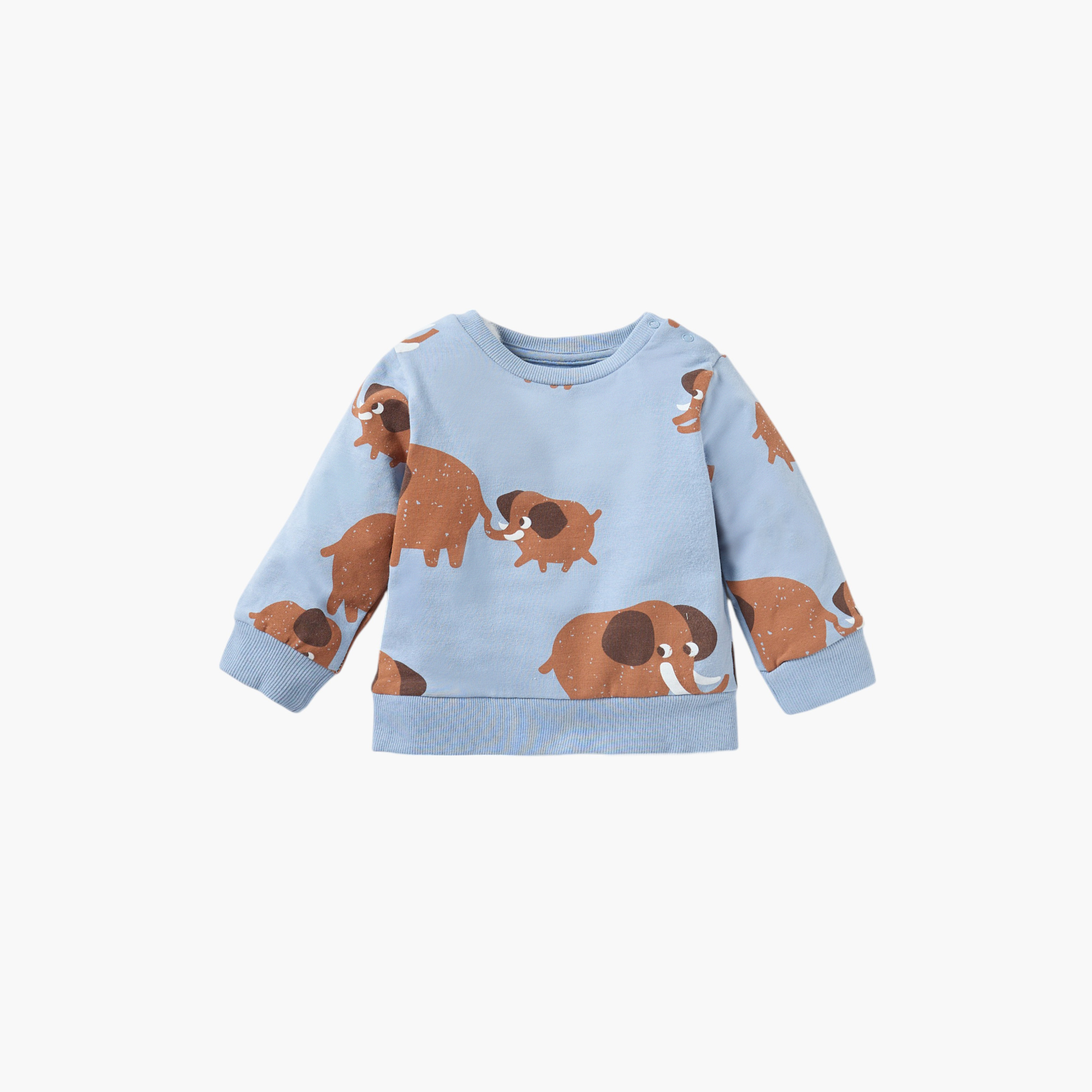 Juniors Elephant Print Sweatshirt and Pyjama Set-baby-boys-clothing-nightwear-pyjamasets-image-2