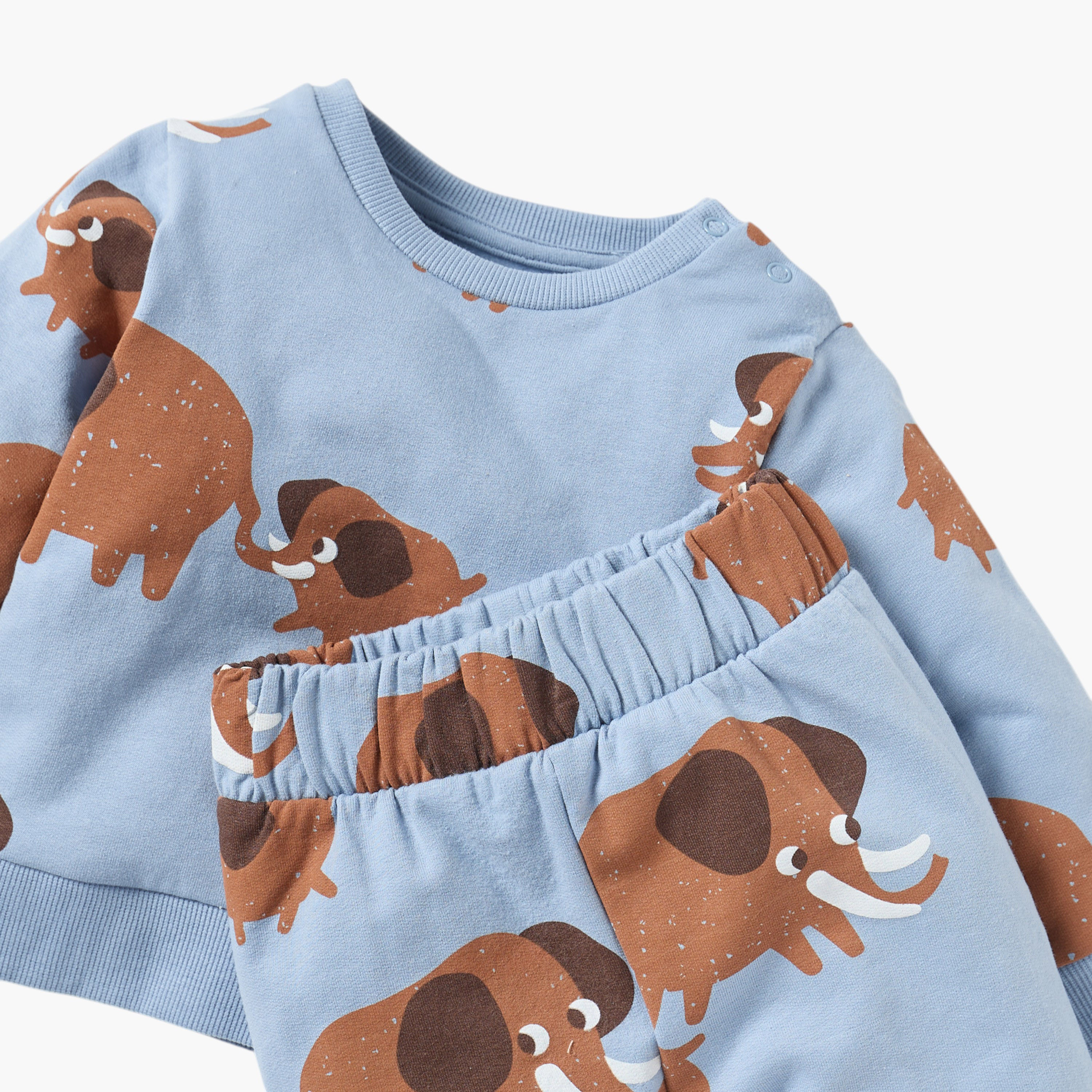 Juniors Elephant Print Sweatshirt and Pyjama Set-baby-boys-clothing-nightwear-pyjamasets-image-4