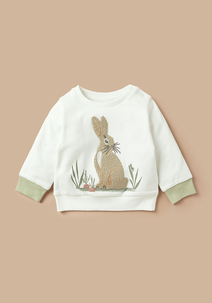 Juniors Bunny Applique Detail T-shirt and Pyjama Set-Pyjama Sets-image-1