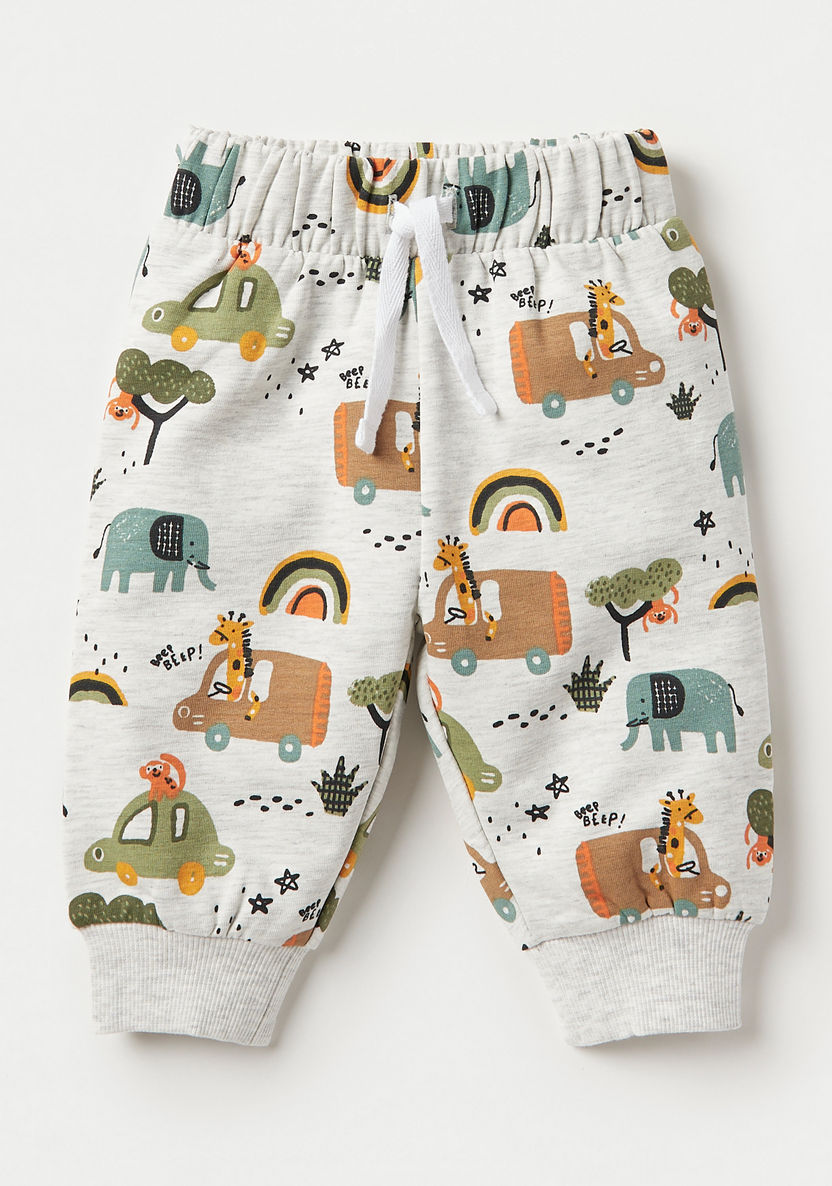 Juniors All-Over Safari Print Long Sleeves T-shirt and Pyjama Set-Pyjama Sets-image-2