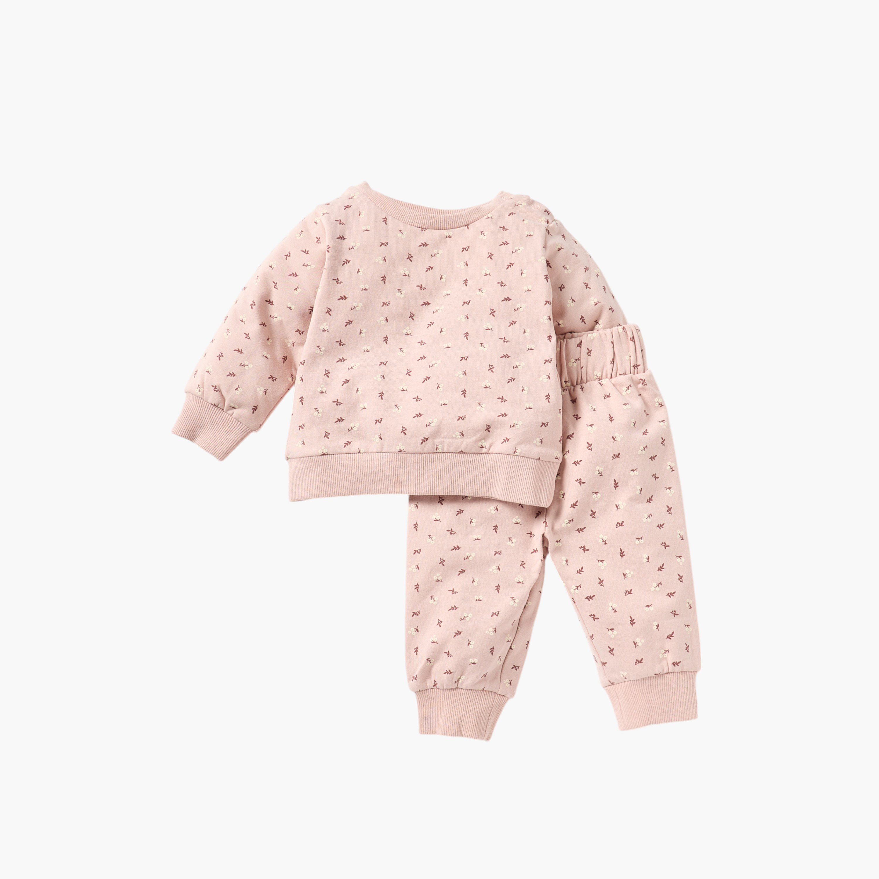 Juniors All-Over Floral Print Sweatshirt and Pyjama Set-cpbaby-clothing-girls-nightwear-pyjamasets-image-1