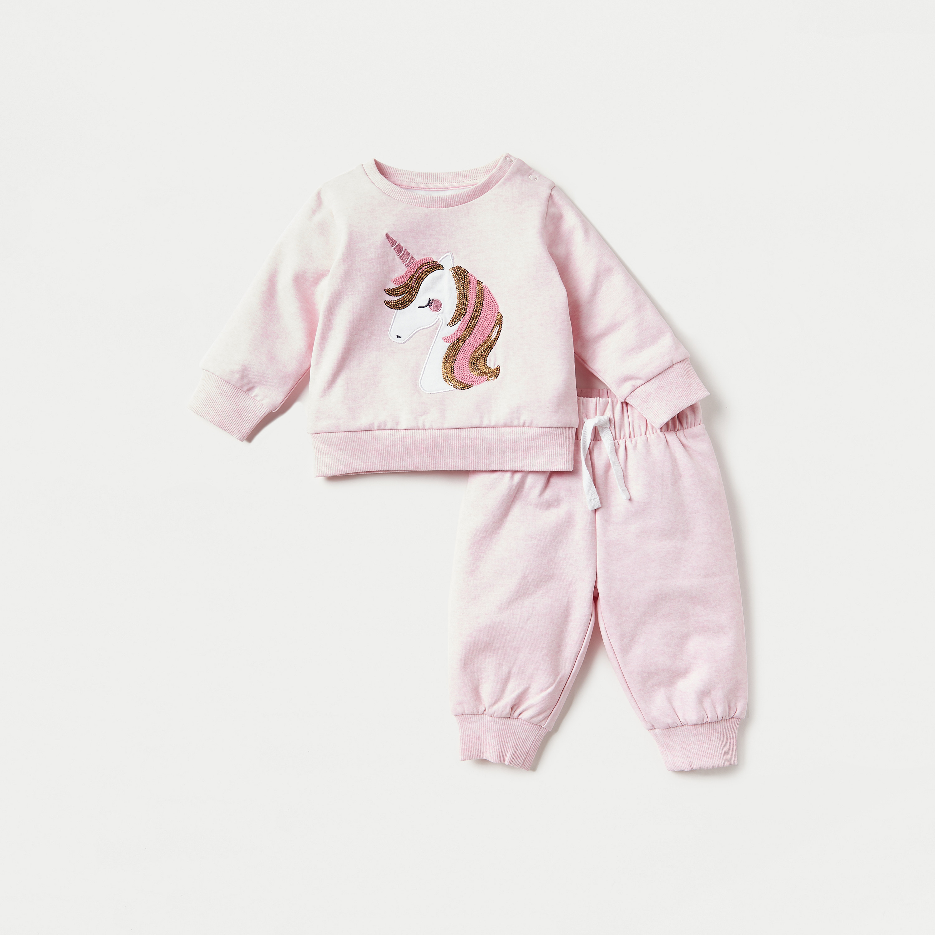 طقم بنطلون بيجاما وتيشيرت بتزيينات يونيكورن من جونيورز-baby-girls-clothing-nightwear-pyjamasets-image-1