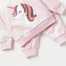 Juniors Unicorn Embellished T-shirt and Pyjama Set-Pyjama Sets-thumbnail-4